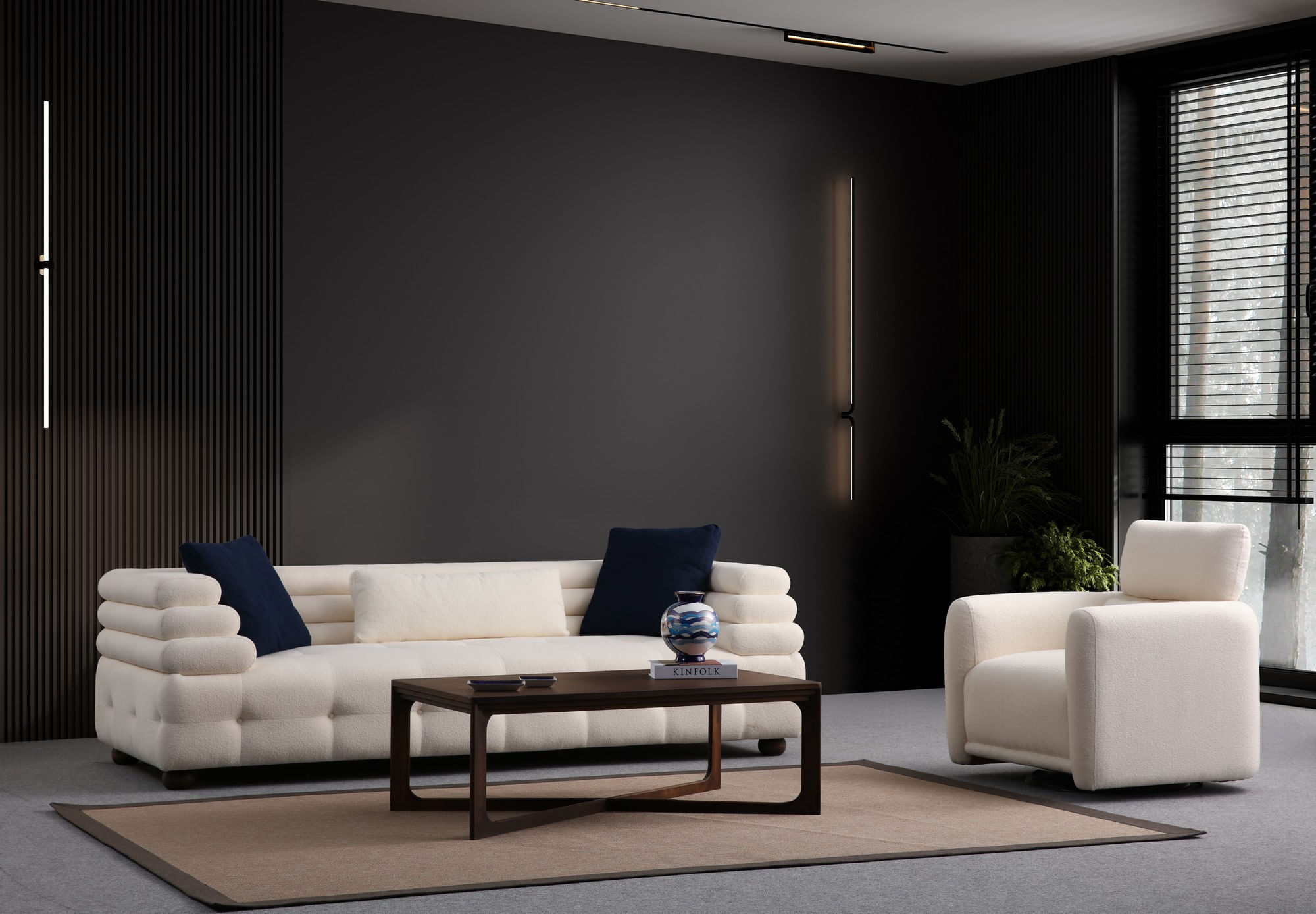 Fotoliu, Atelier Del Sofa, poliester, alb, 90x85x95 cm — imaginea 4