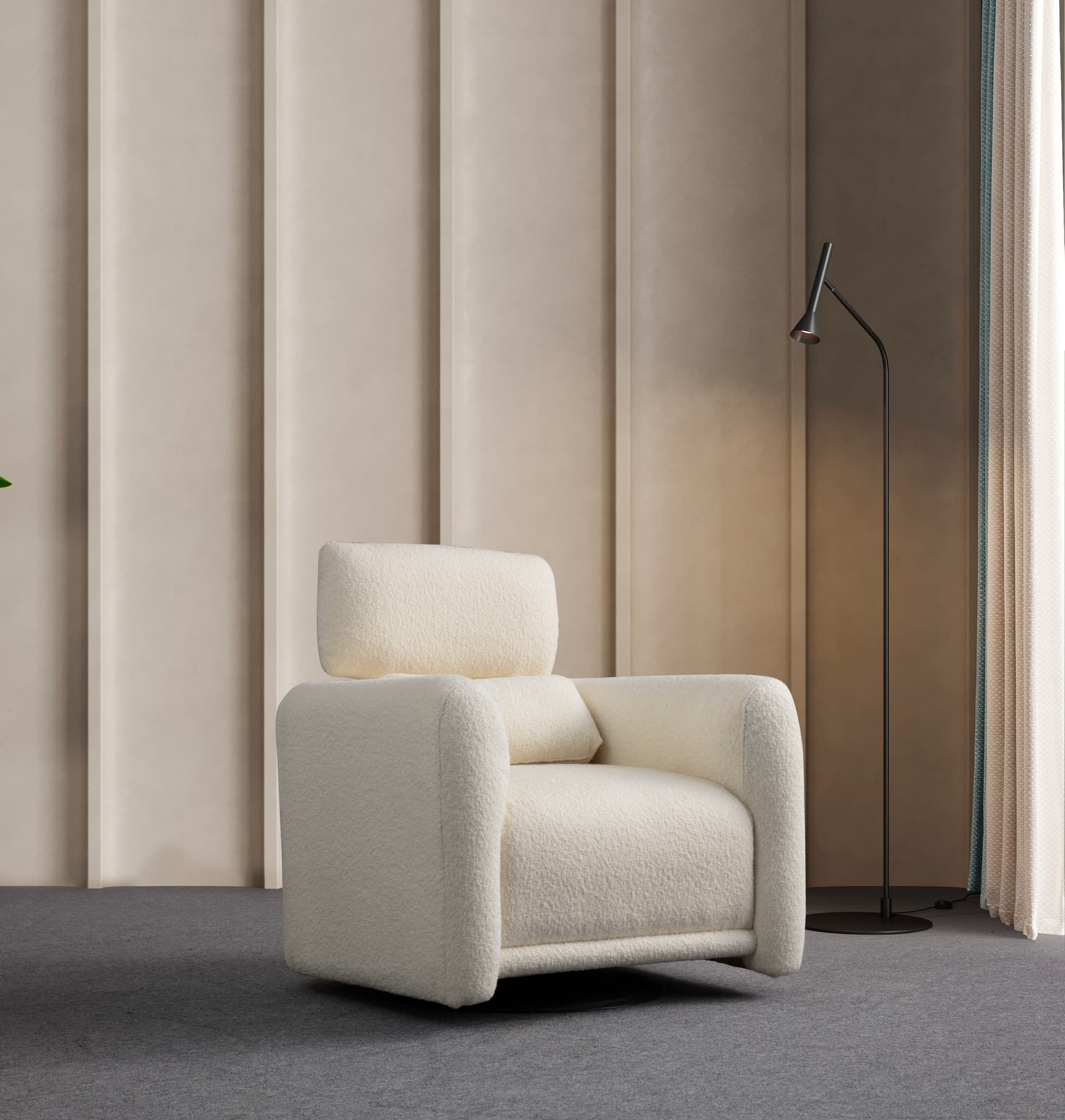 Fotoliu, Atelier Del Sofa, poliester, alb, 90x85x95 cm — imaginea 5