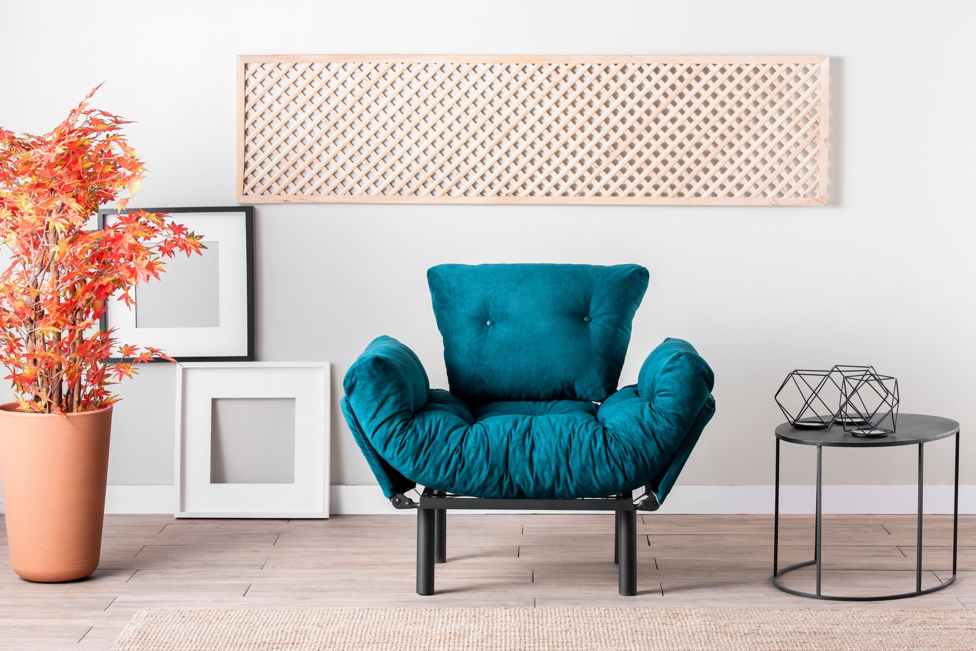 Fotoliu, Hanah Home, metal, verde petrol, 95x85x70 cm — imaginea 2