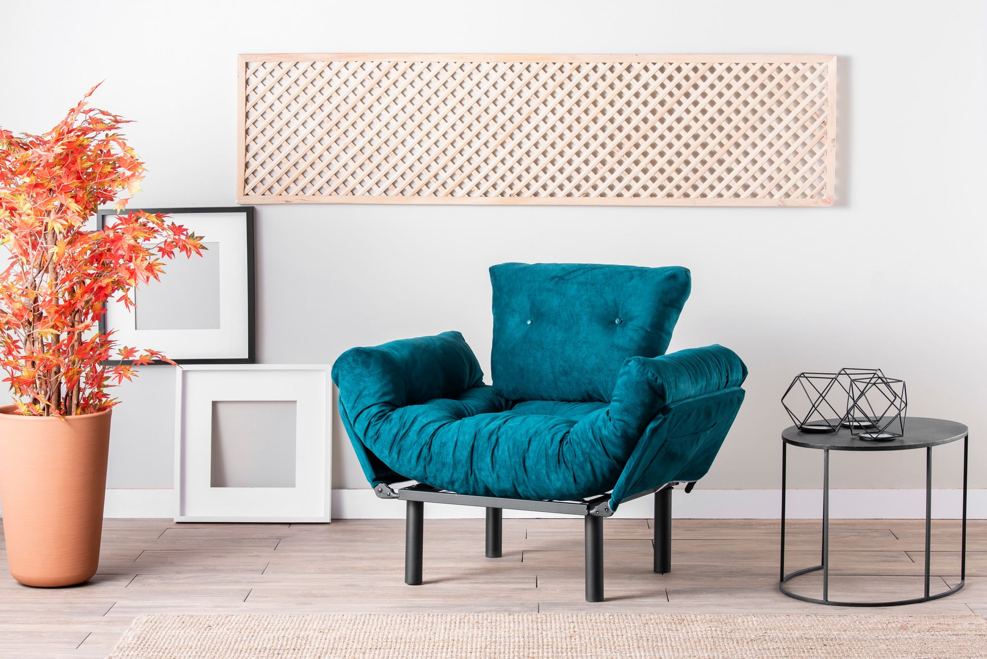 Fotoliu, Hanah Home, metal, verde petrol, 95x85x70 cm — imaginea 13