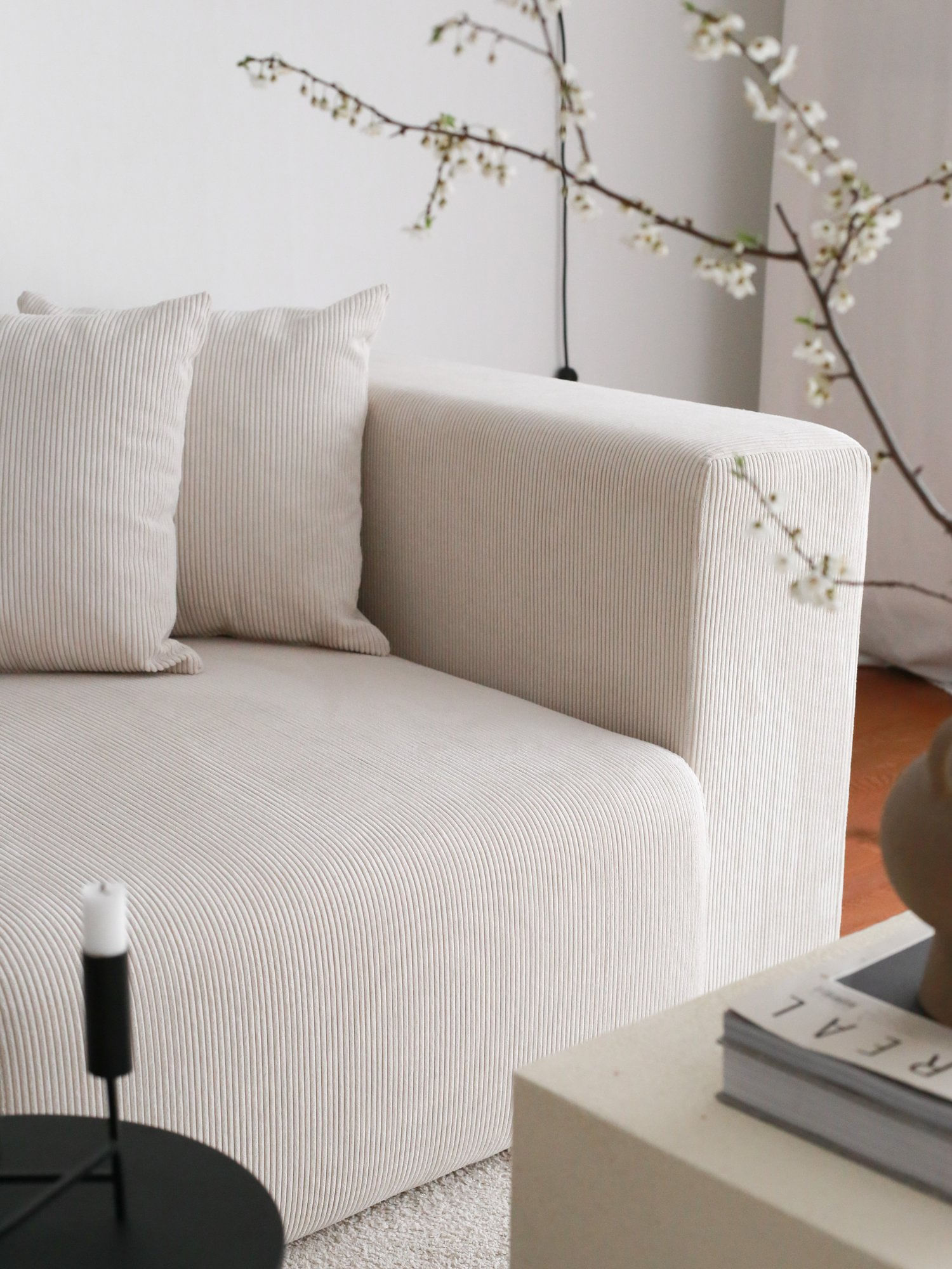 Fotoliu, Atelier Del Sofa, catifea, alb, 139x110x89 cm — imaginea 2