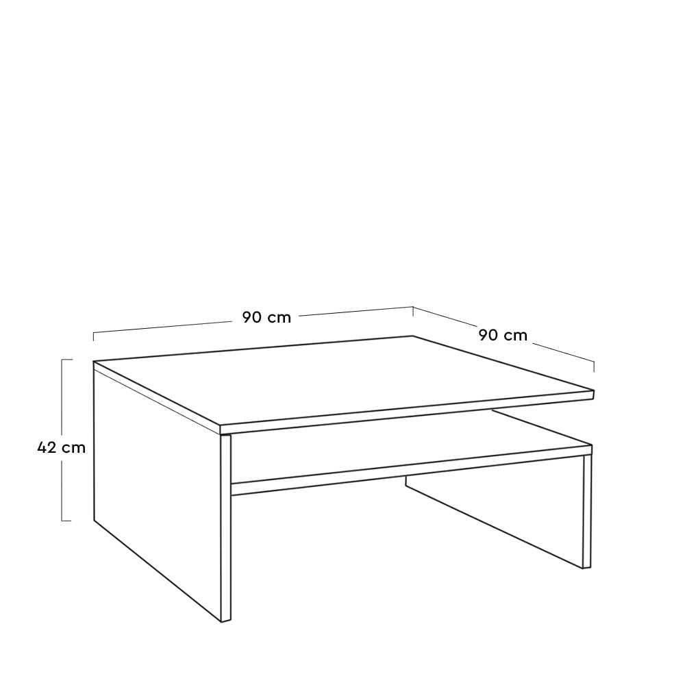 Masuta de cafea, Hanah Home, pal melaminat, nuc, 90x90x42 cm, 479ADR1806 — imaginea 3