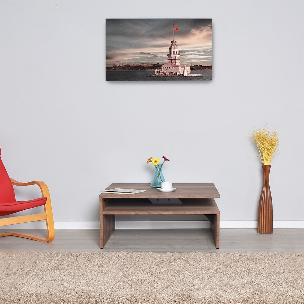 Masuta de cafea, Hanah Home, pal melaminat, nuc, 90x90x42 cm, 479ADR1806 — imaginea 4