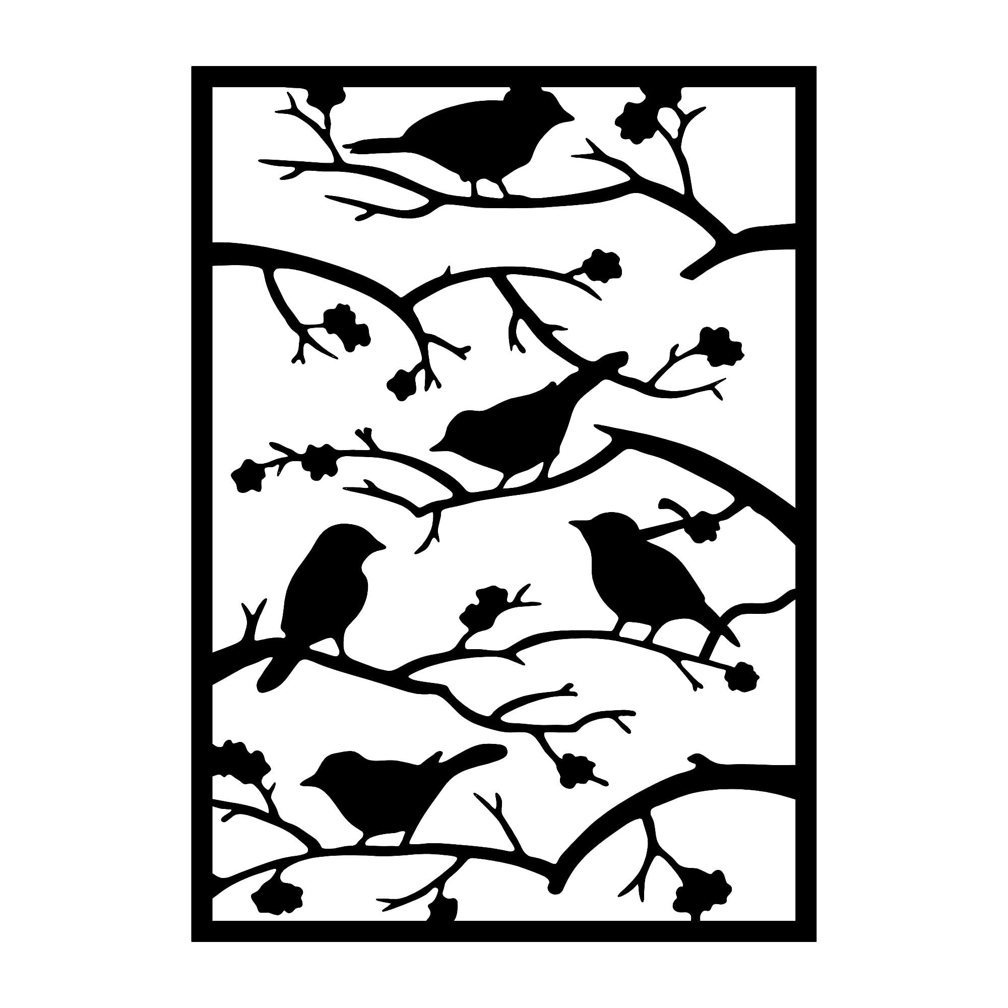 Decoratiune de perete, Wallxpert, metal, negru, 47x66 cm