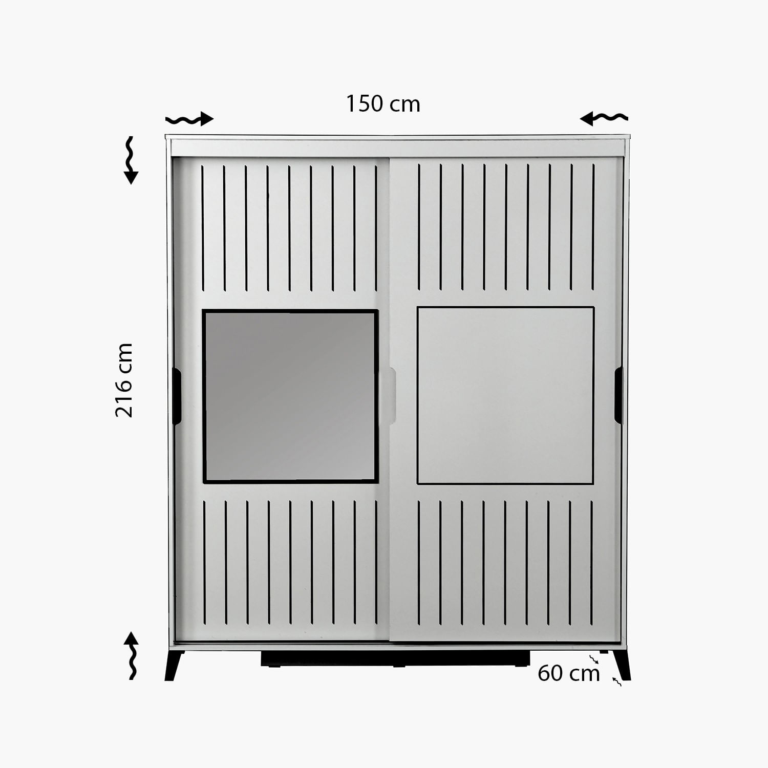 Sifonier, Hanah Home, pal melaminat, stejar, 150x216x60 cm — imaginea 2