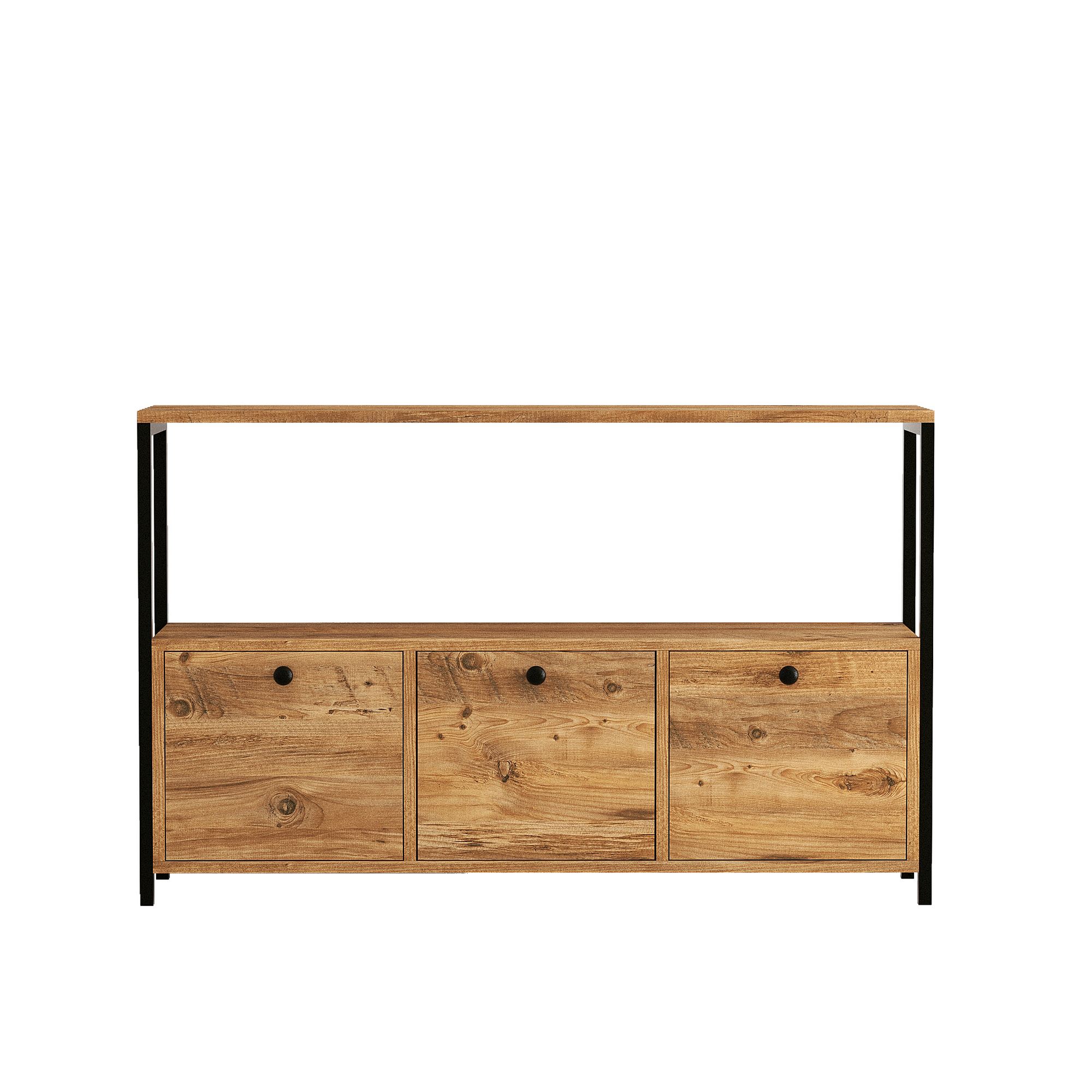 Consola, Hanah Home, pal melaminat, pin atlantic si negru, 120x30x75 cm, 570VLT1911 - imagine 9