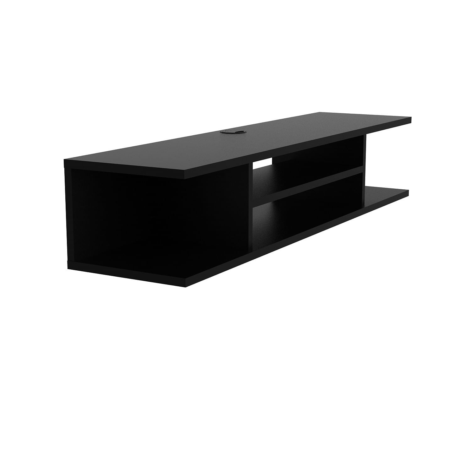 Suport tv, Hanah Home, pal melaminat, negru, 120x23x29.5 cm — imaginea 6