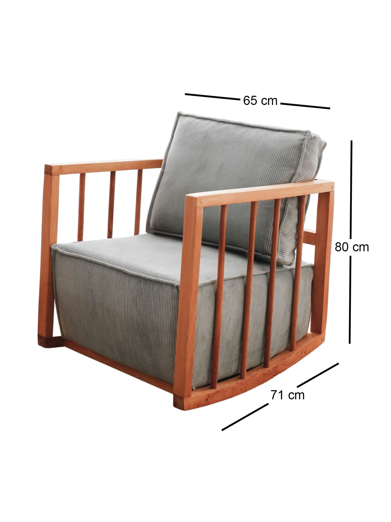 Fotoliu, Atelier Del Sofa, lemn, albastru, 65x80x71 cm — imaginea 2