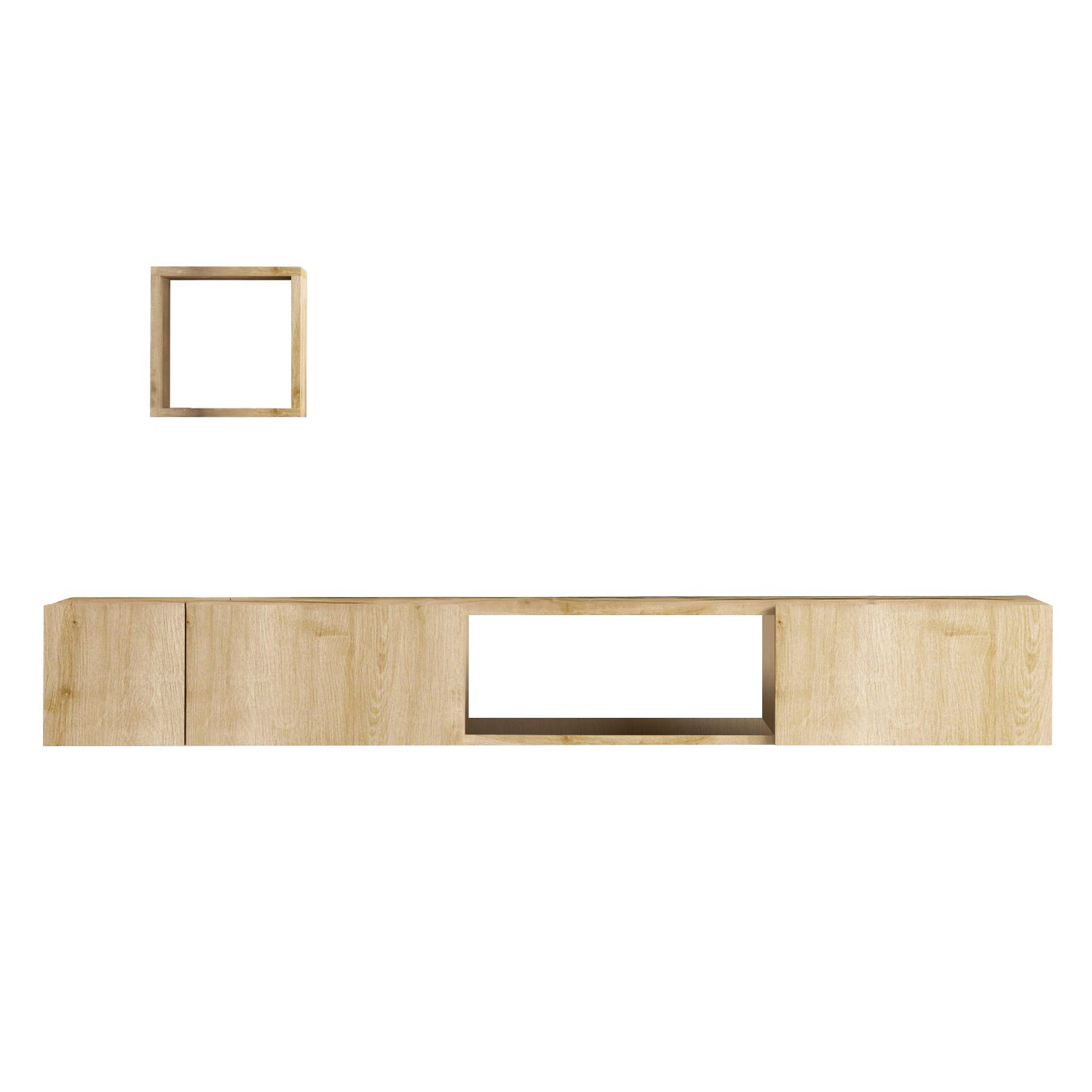 Unitate tv, Hanah Home, pal melaminat, stejar safir, 180x25x32 cm — imaginea 2