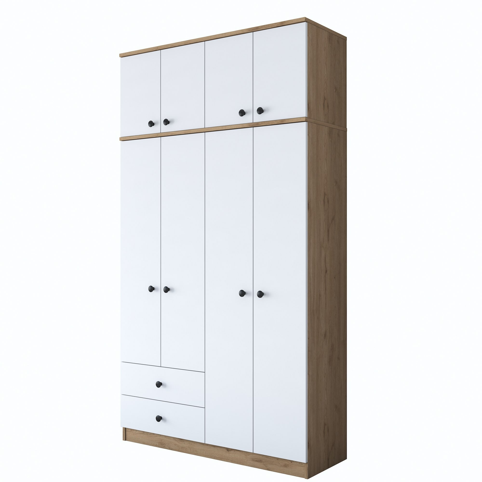 Sifonier, Hanah Home, pal melaminat, nuc alb, 120x42.5x216.8 cm - imagine 2