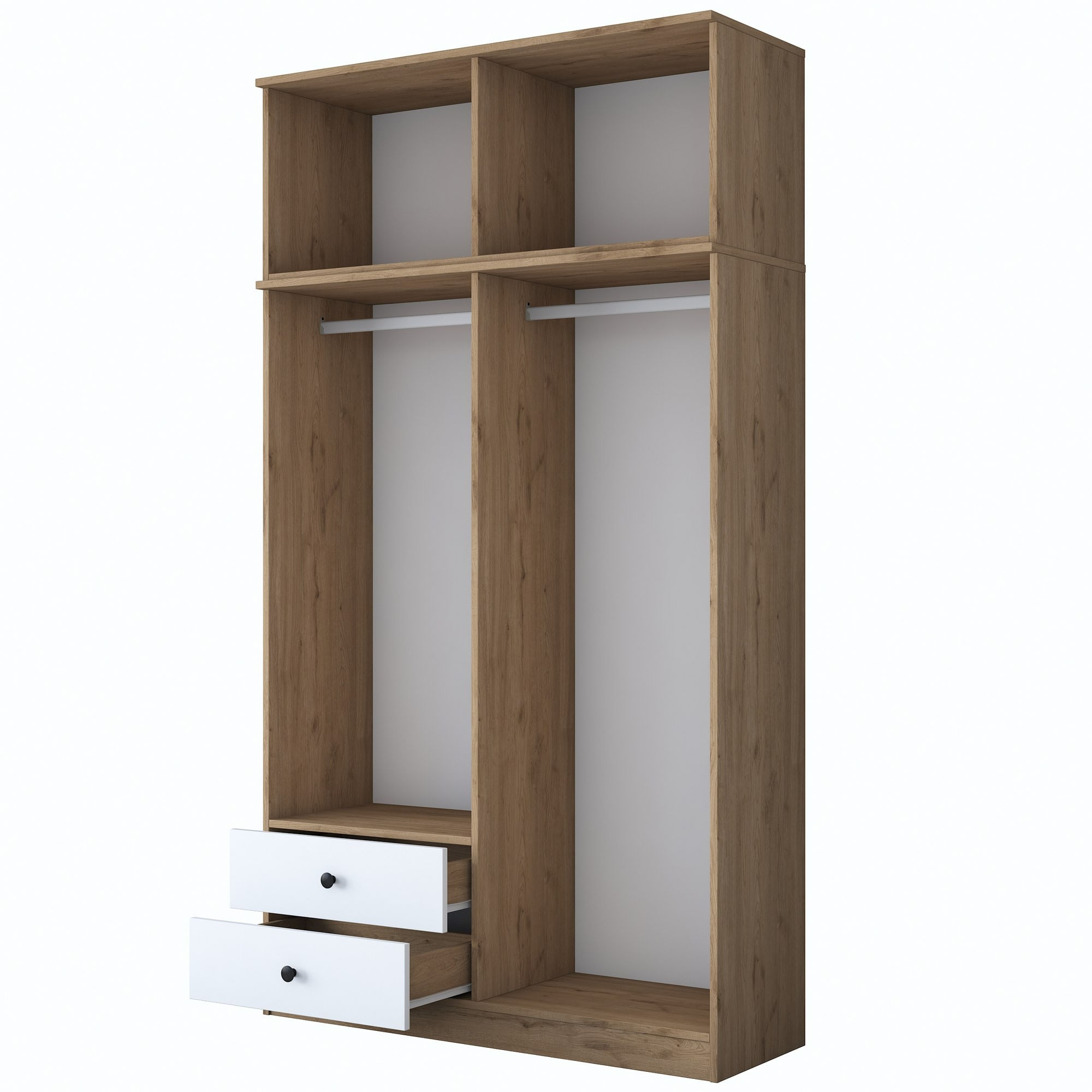 Sifonier, Hanah Home, pal melaminat, nuc alb, 120x42.5x216.8 cm - imagine 6