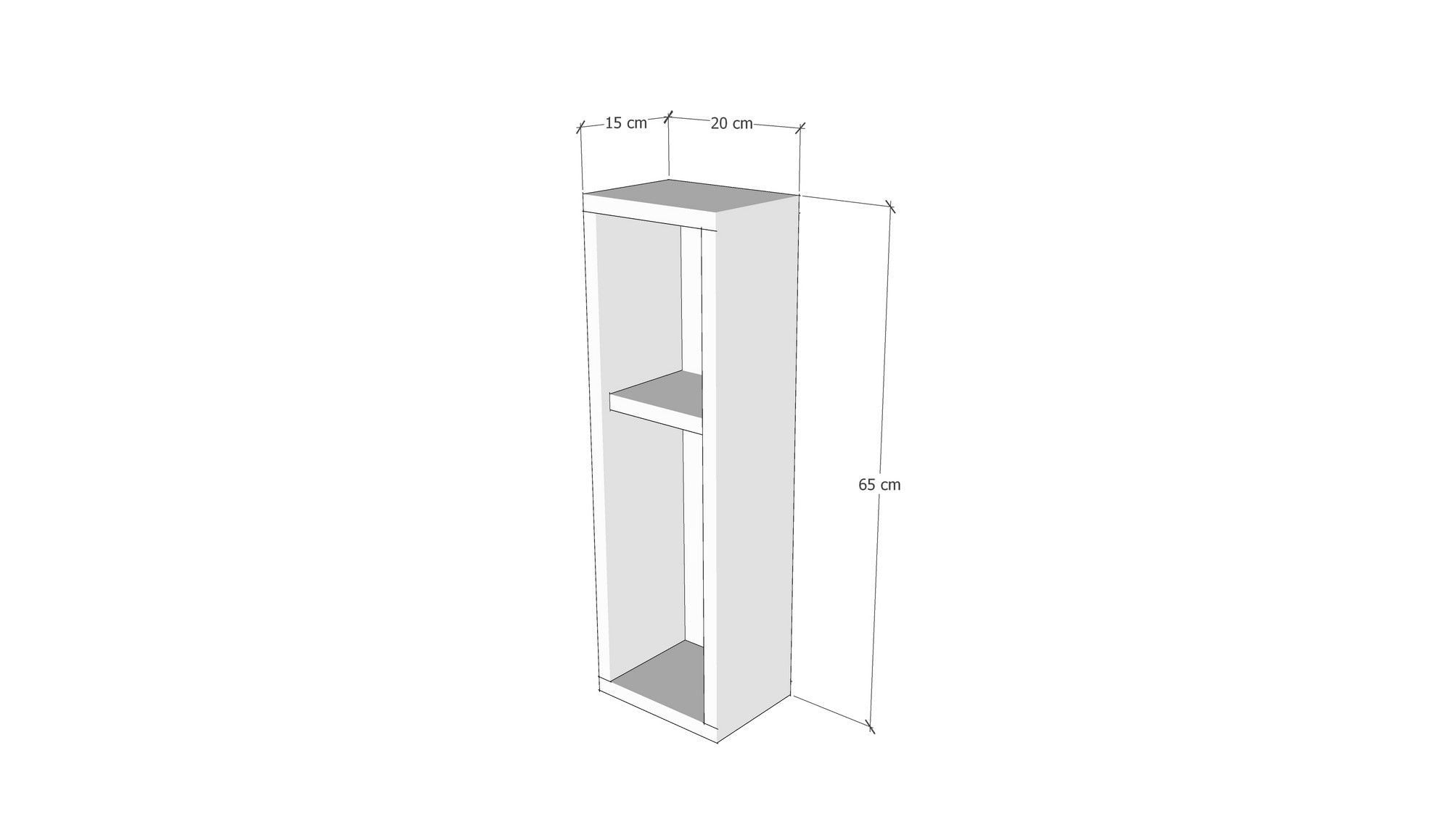 Noptiera, Hanah Home, pal melaminat, pin, 20x65x15 cm