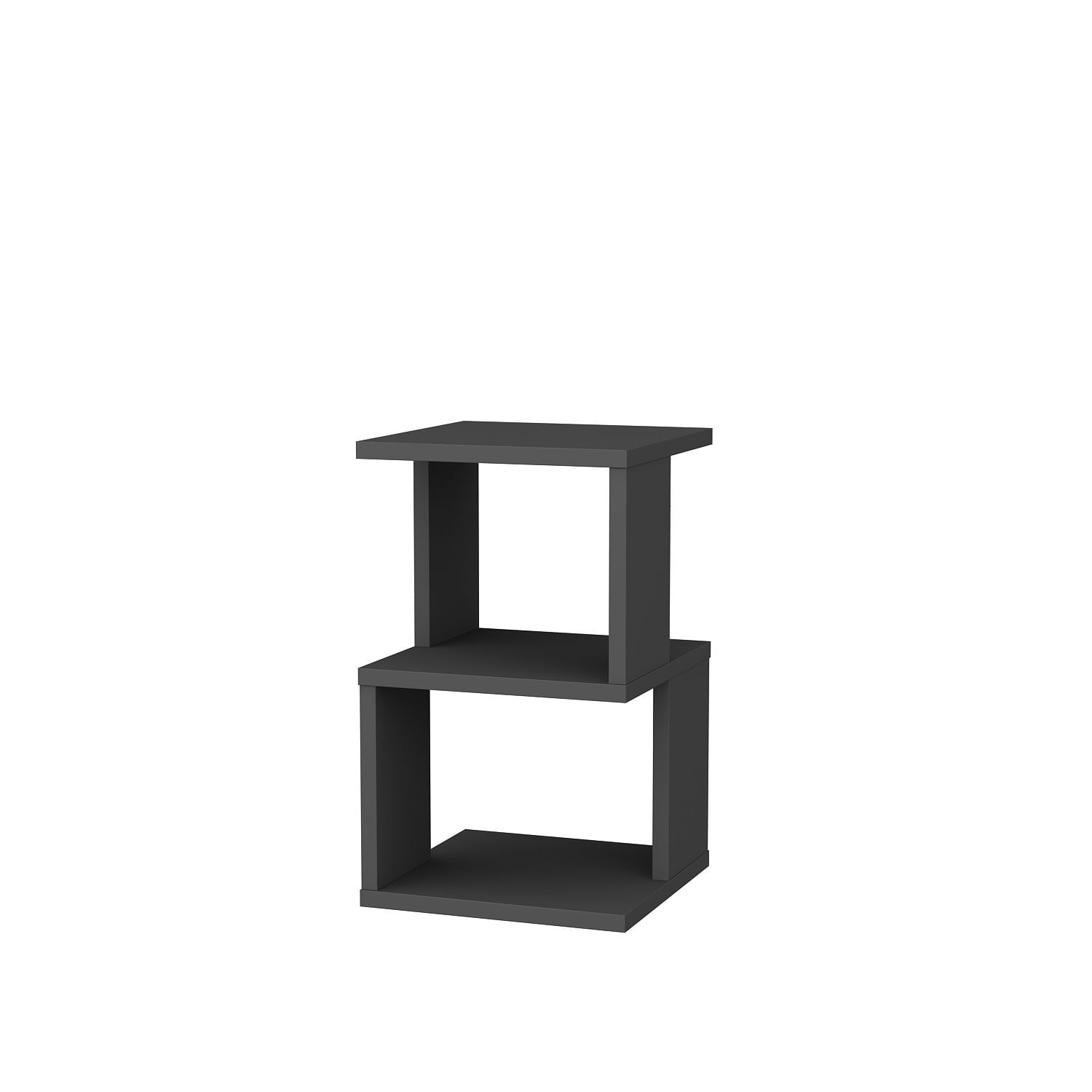 Noptiera, Hanah Home, pal melaminat, antracit, 29.6x29.6x49.4 cm — imaginea 4