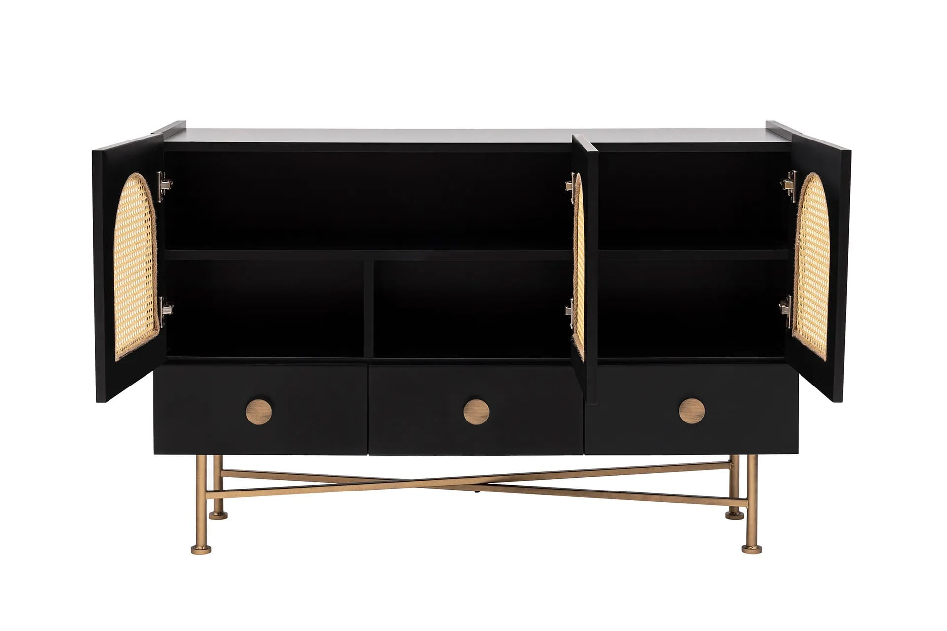 Consola, Hanah Home, PAL melaminat, negru, 123x38x63 cm — imaginea 7