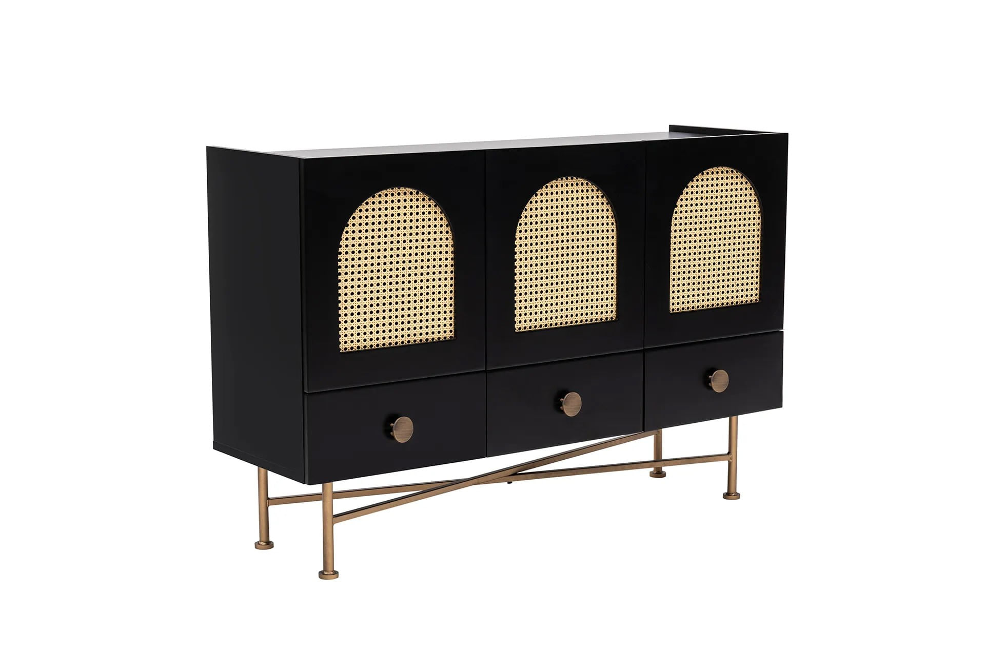 Consola, Hanah Home, PAL melaminat, negru, 123x38x63 cm — imaginea 8