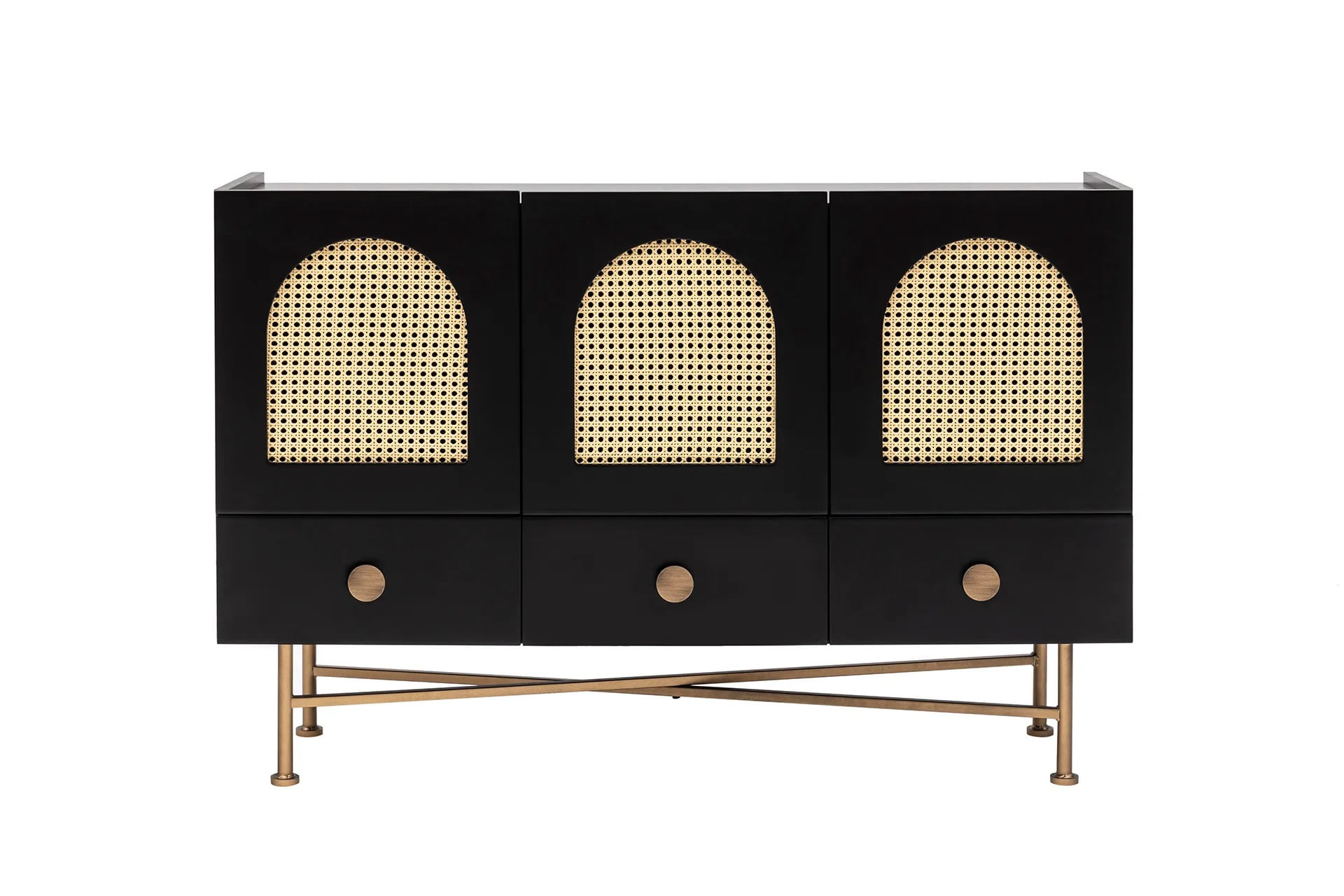 Consola, Hanah Home, PAL melaminat, negru, 123x38x63 cm — imaginea 10