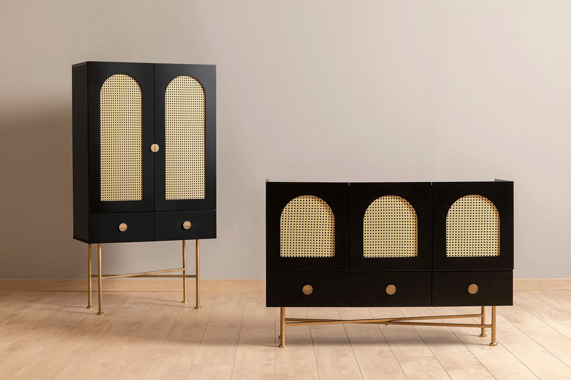 Consola, Hanah Home, PAL melaminat, negru, 123x38x63 cm — imaginea 13
