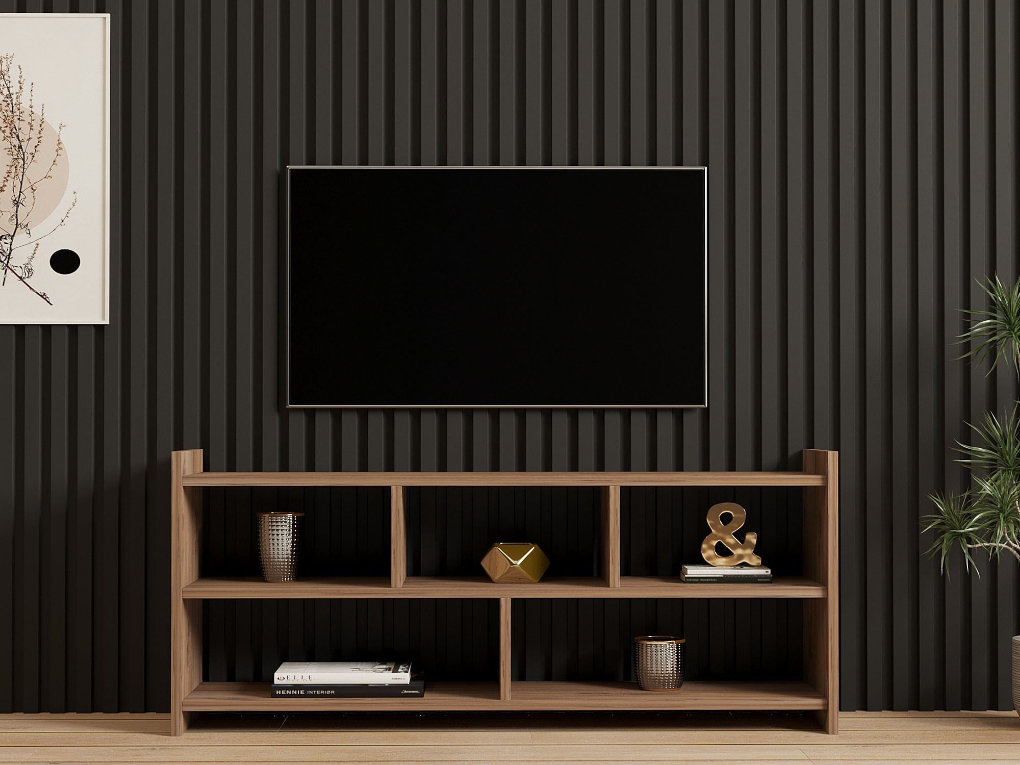 Comoda tv, Hanah Home, pal melaminat, pin atlantic, 117.5x28x55 cm