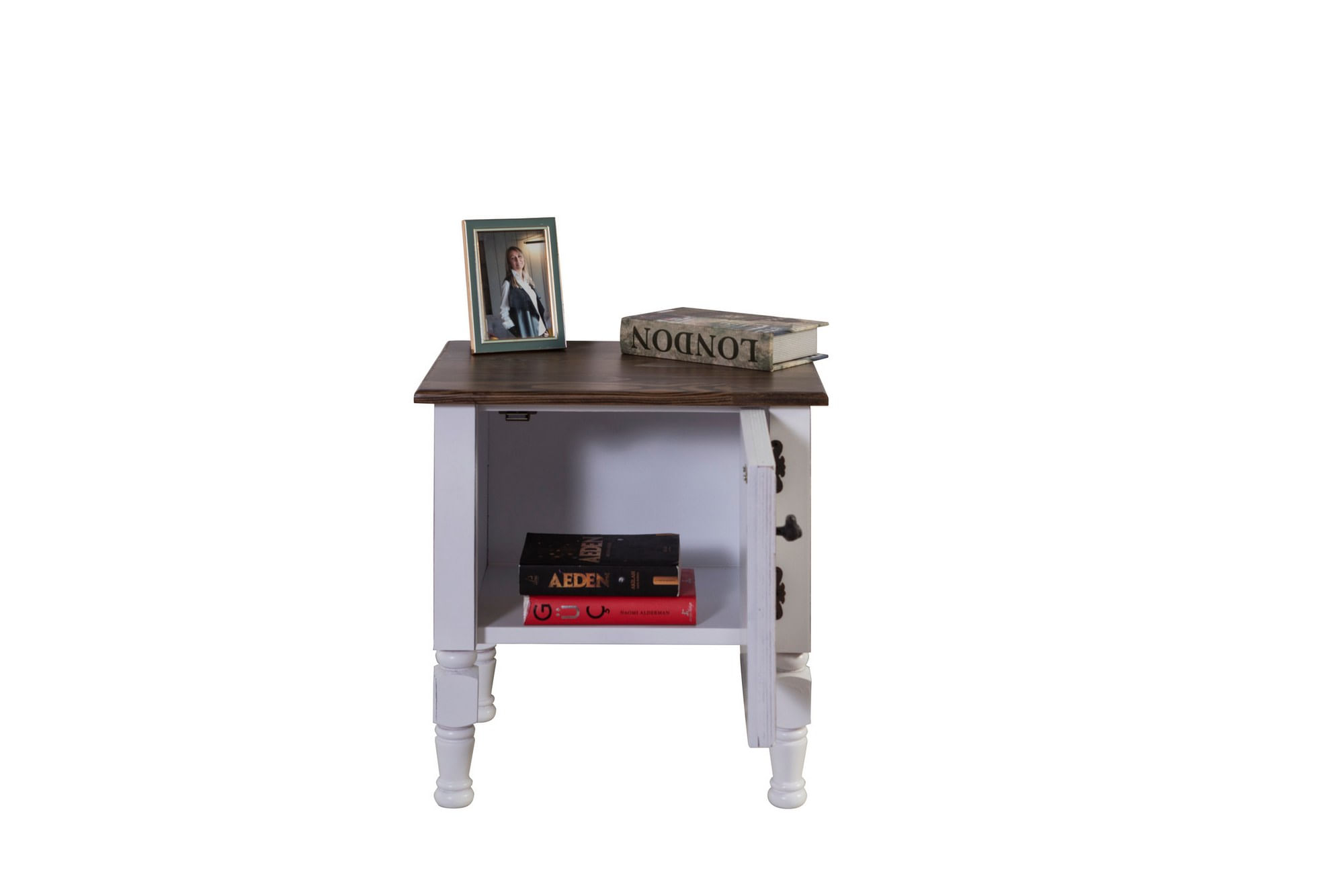 Noptiera, Hanah Home, mdf, alb, 50x40x52 cm — imaginea 2