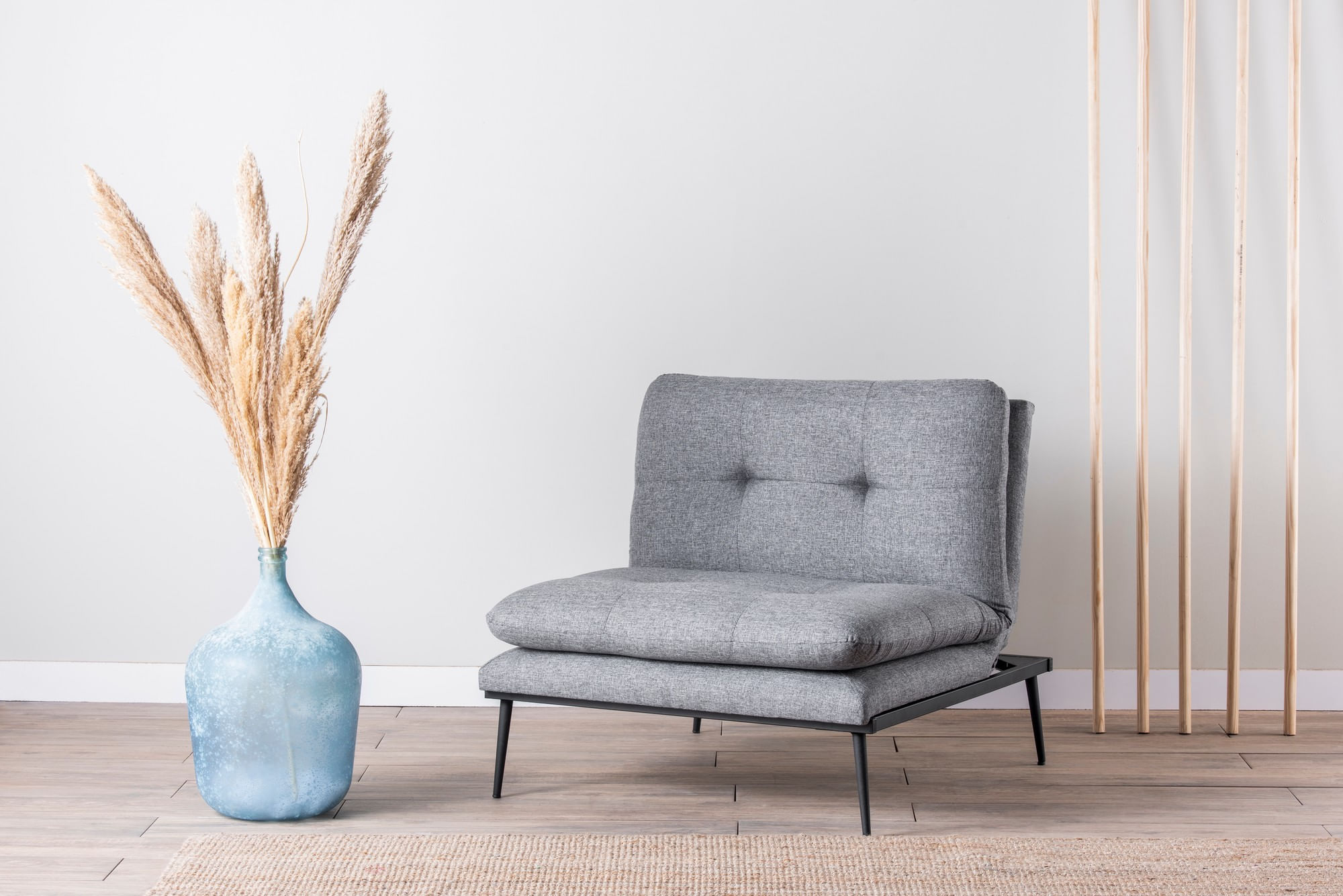Fotoliu, Hanah Home, metal, tesatura in, gri, 90x95x90 cm — imaginea 5