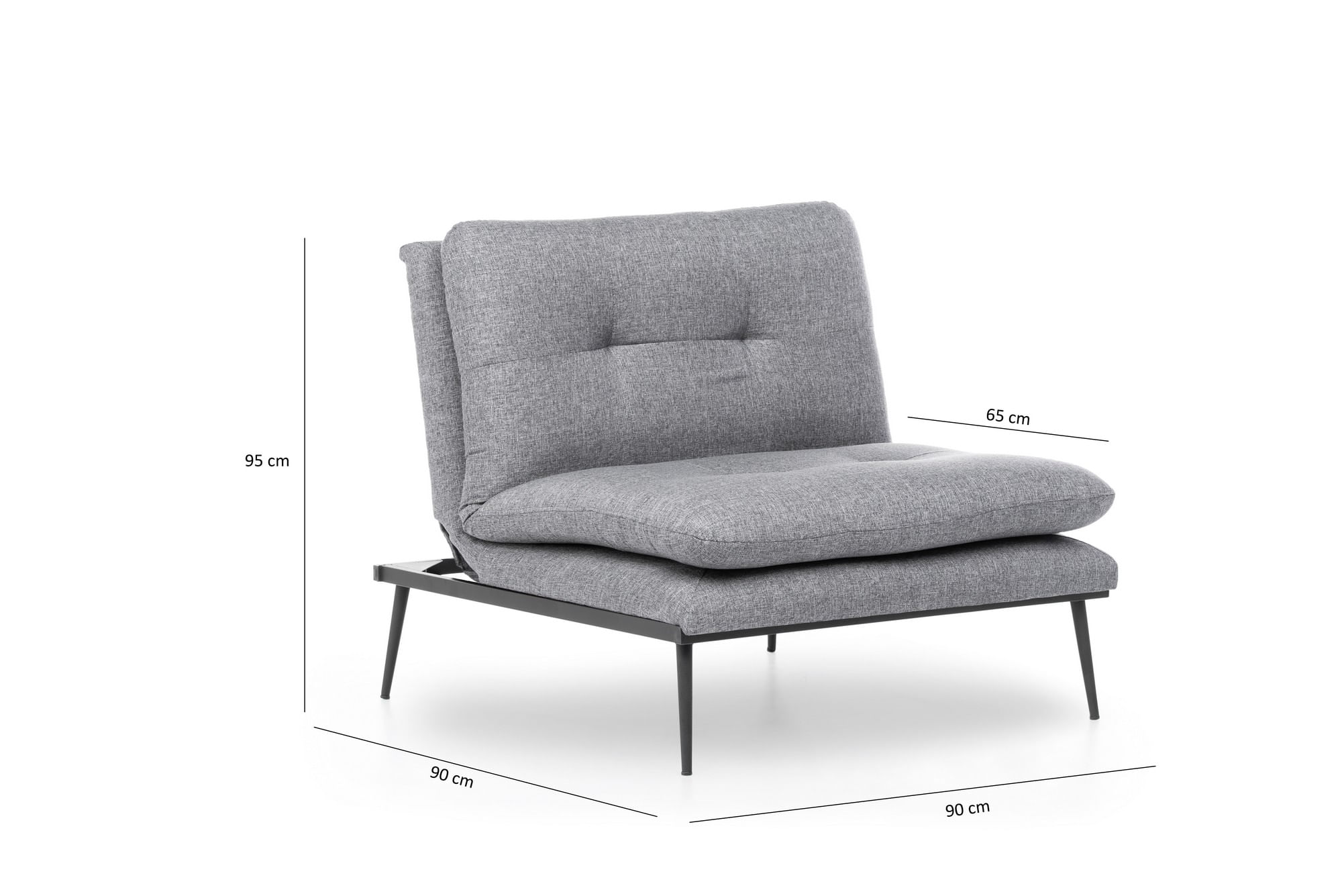 Fotoliu, Hanah Home, metal, tesatura in, gri, 90x95x90 cm — imaginea 10