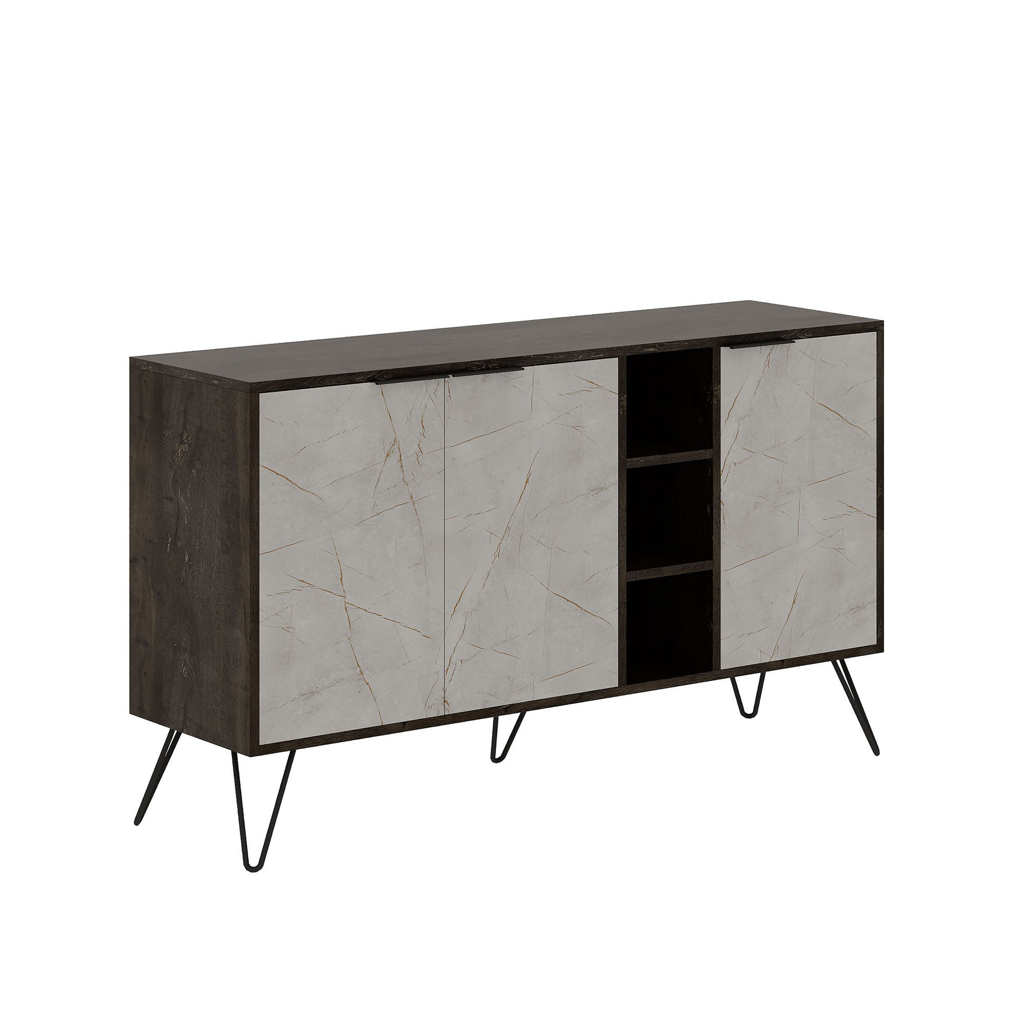 Consola, Hanah Home, pal melaminat, maro inchis si lagina, 142x35,6x83 cm — imaginea 3