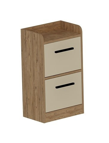 Noptiera, Hanah Home, pal melaminat, pin atlantic bej, 45x79.4x29.6 cm — imaginea 3