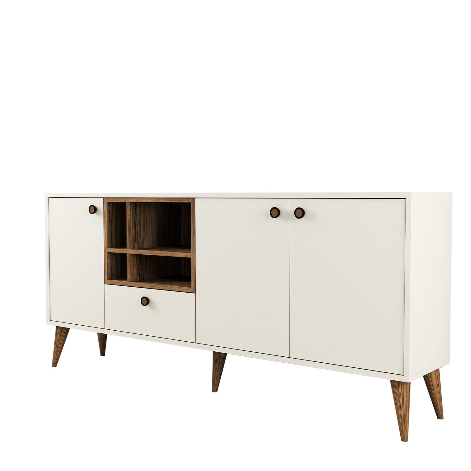 Consola, Hanah Home, pal melaminat, crem, 180x35x81 cm — imaginea 3