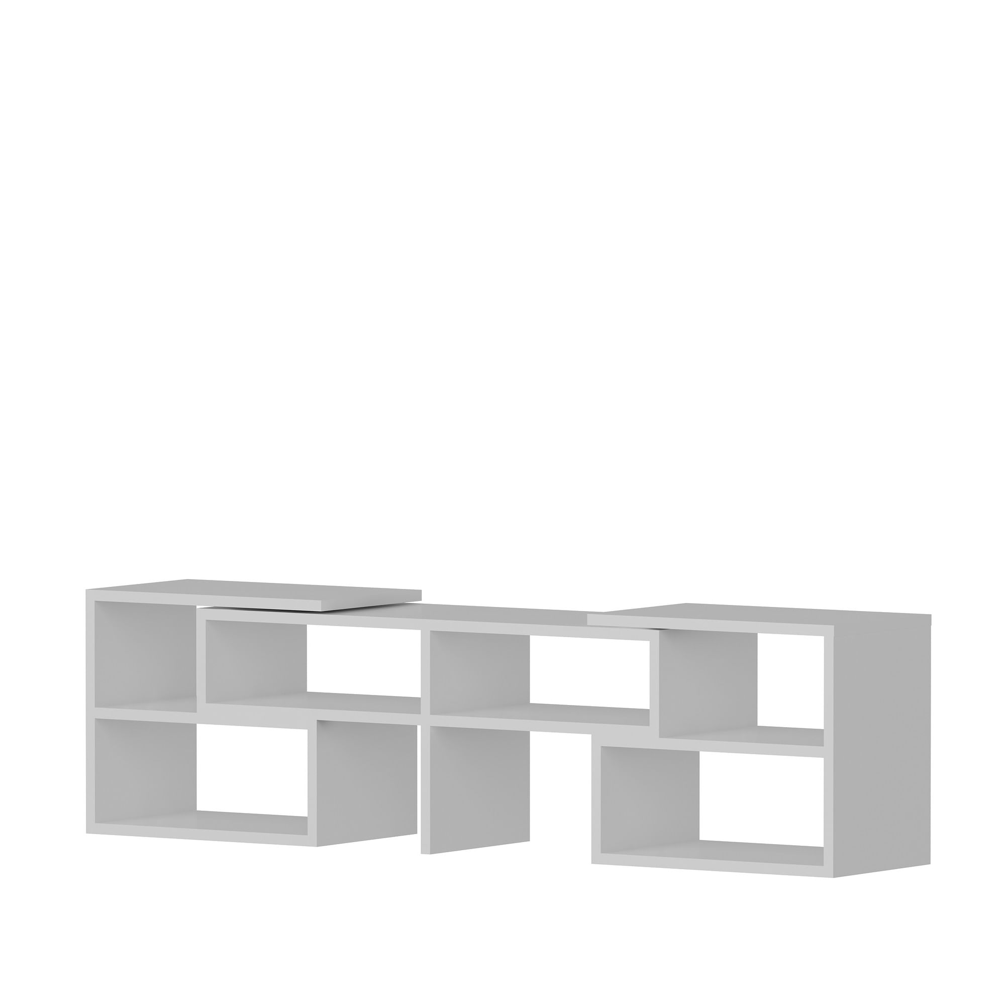 Comoda tv, Hanah Home, pal melaminat, alb, 136.8x40x29.5 cm — imaginea 5
