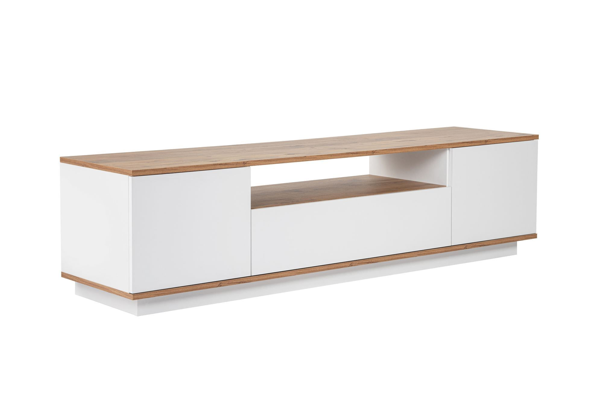 Comoda tv, Hanah Home, pal melaminat, alb si pin atlantic, 180x44.5x44.6 cm — imaginea 8