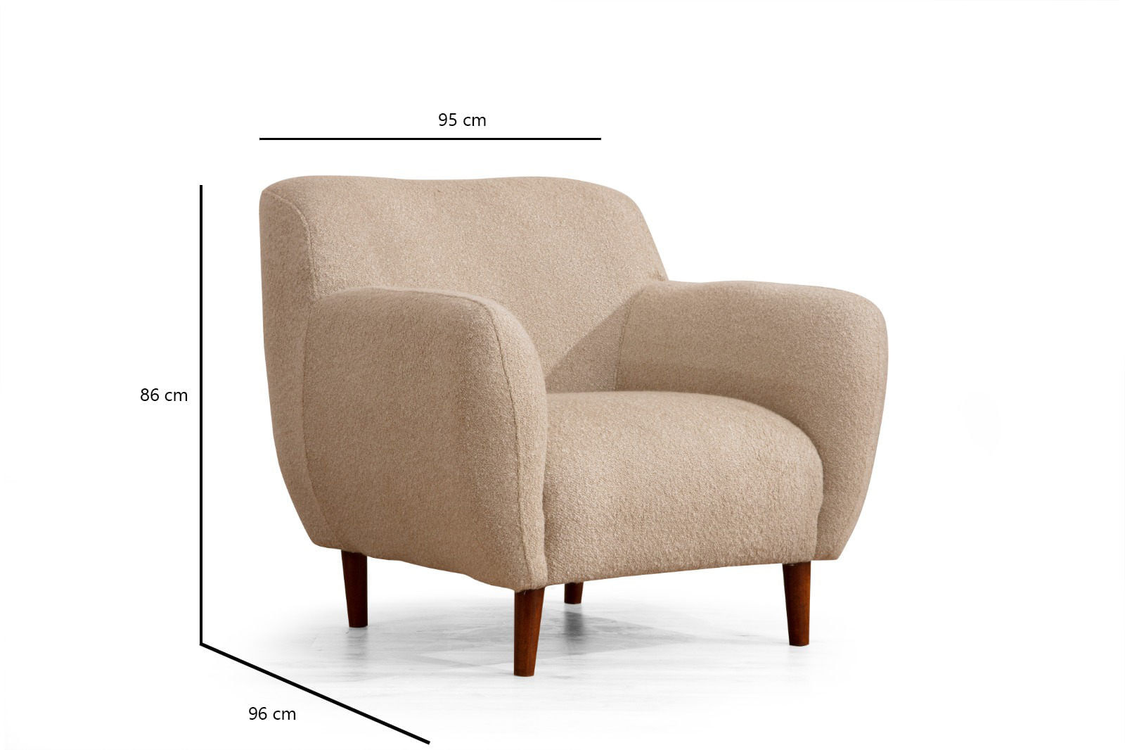 Fotoliu, Hanah Home, poliester, cappuccino, 95x86x96 cm — imaginea 5