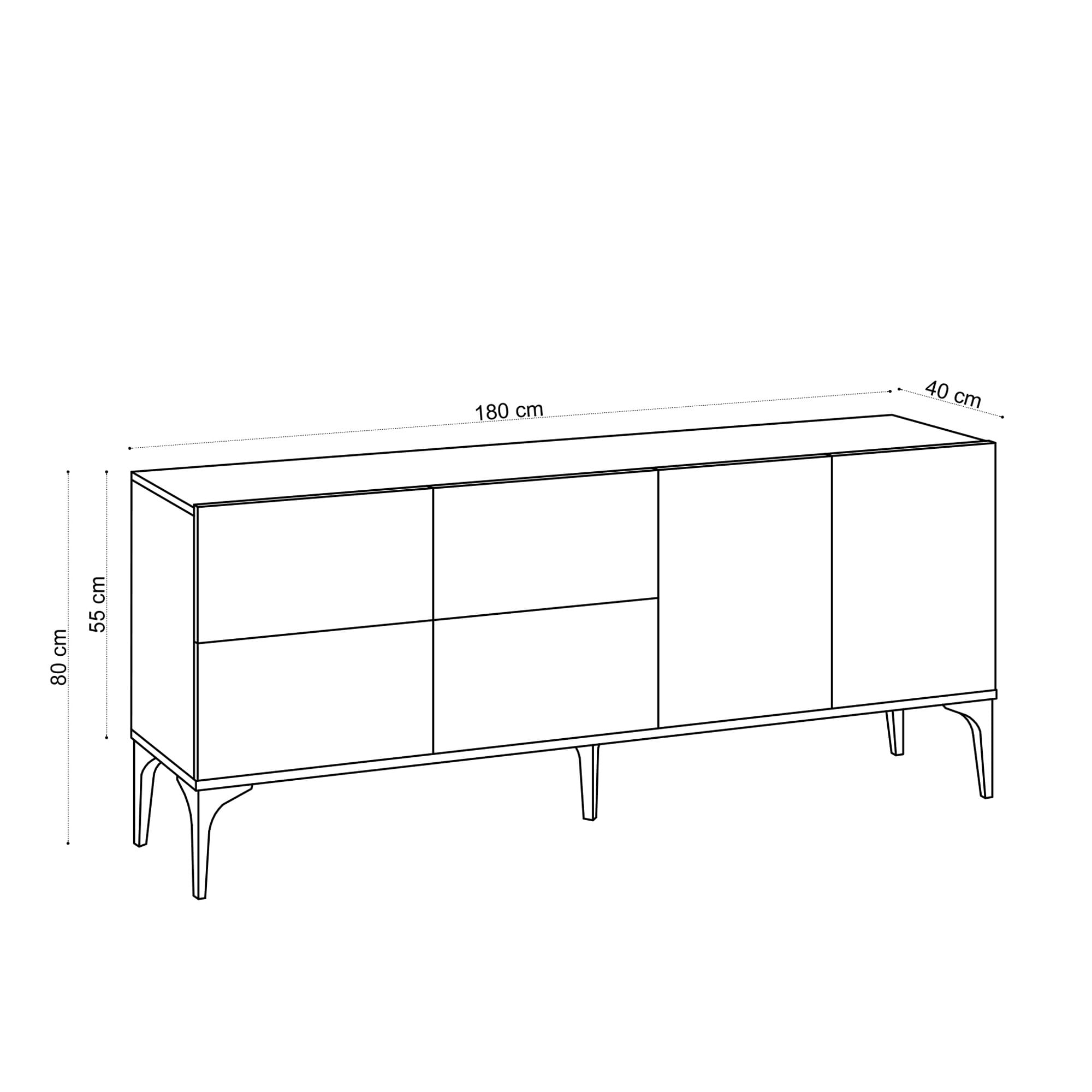Consola, Hanah Home, pal melaminat, stejar safir, 180x40x80 cm — imaginea 3