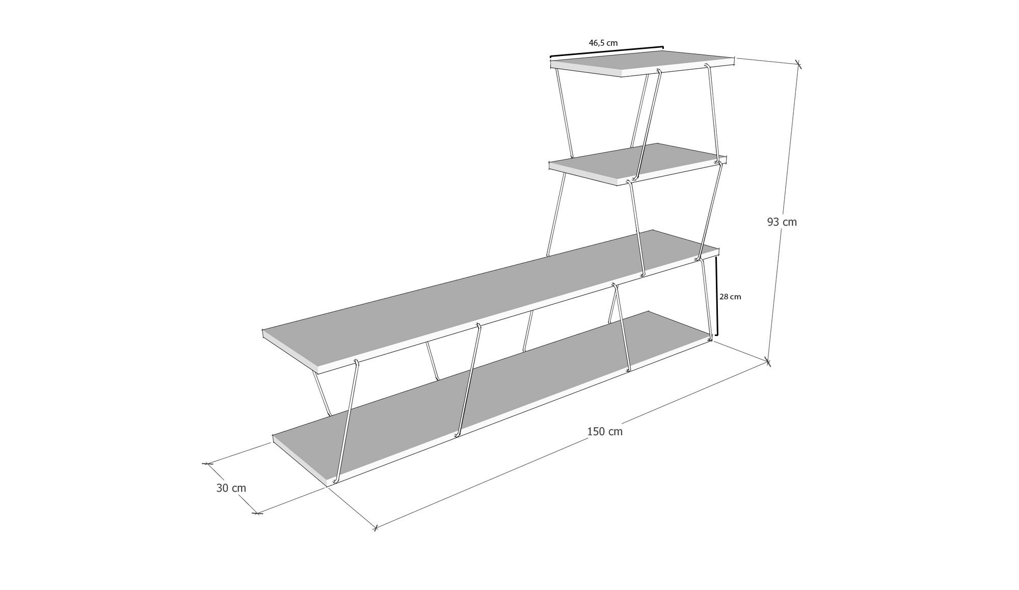 Comoda tv, Hanah Home, pal melaminat, antracit, 150x30x93 cm