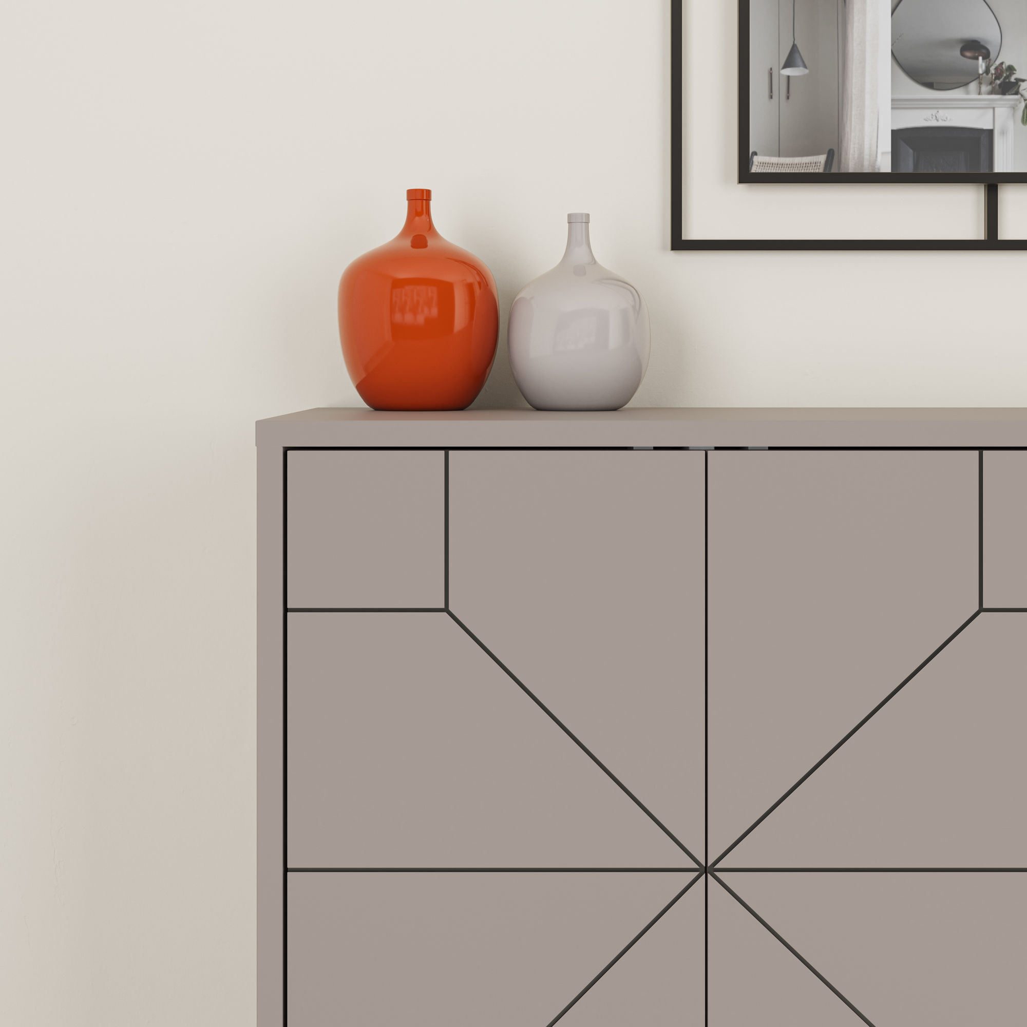 Consola, Hanah Home, pal melaminat, mocha deschis, 123x35x62.4 cm — imaginea 4