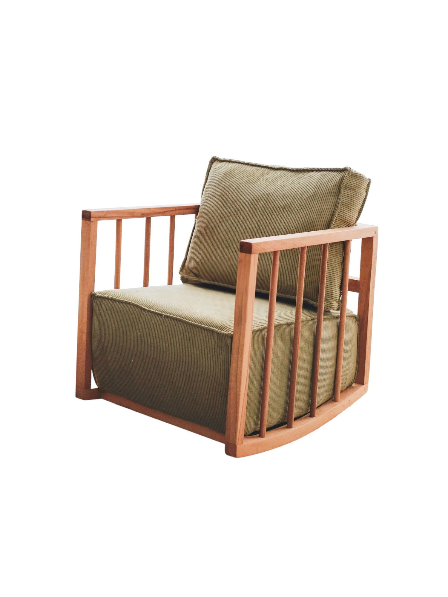 Fotoliu cu aripi, Atelier Del Sofa, lemn, kaki, 65x80x71 cm — imaginea 2