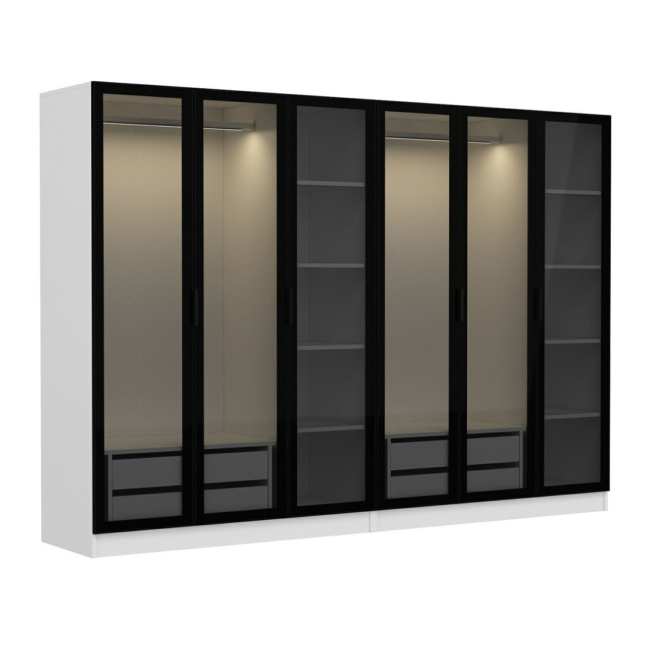 Sifonier, Hanah Home, pal melaminat, alb negru, 270x52x210 cm, 506MNR2735 — imaginea 4