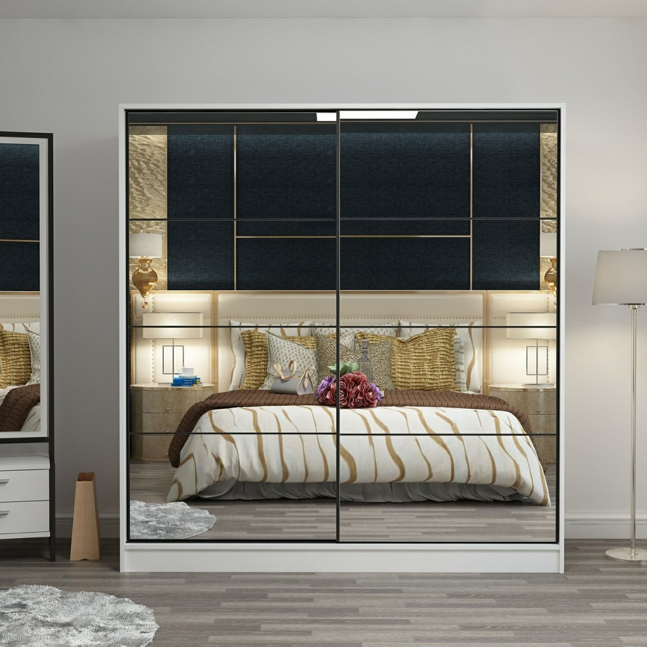 Dulap, Hanah Home, pal melaminat, alb, 180x52x190 cm, 506MNR2781 — imaginea 5