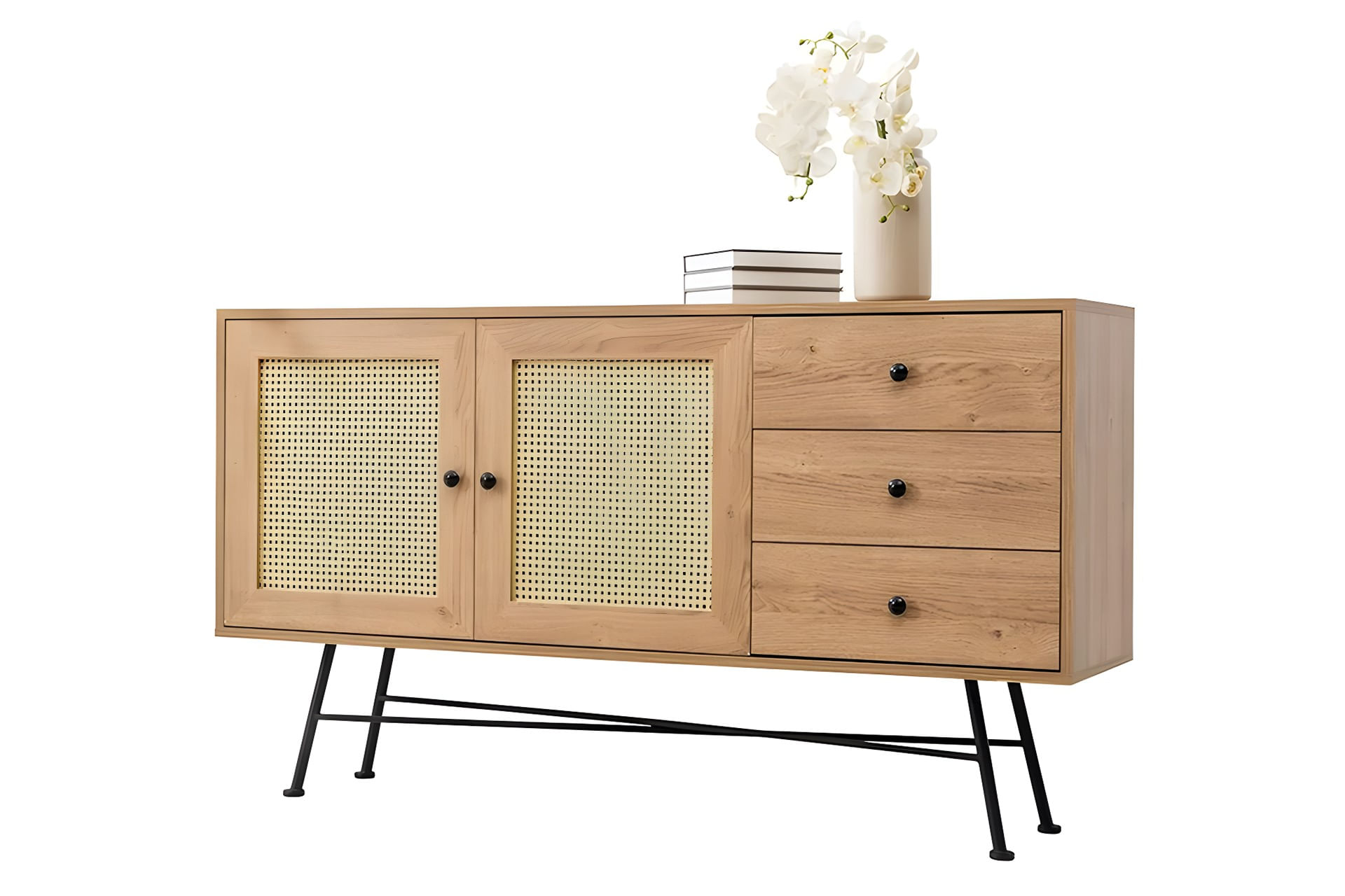 Consola, Hanah Home, pal melaminat, natural, 160x90x40 cm — imaginea 4
