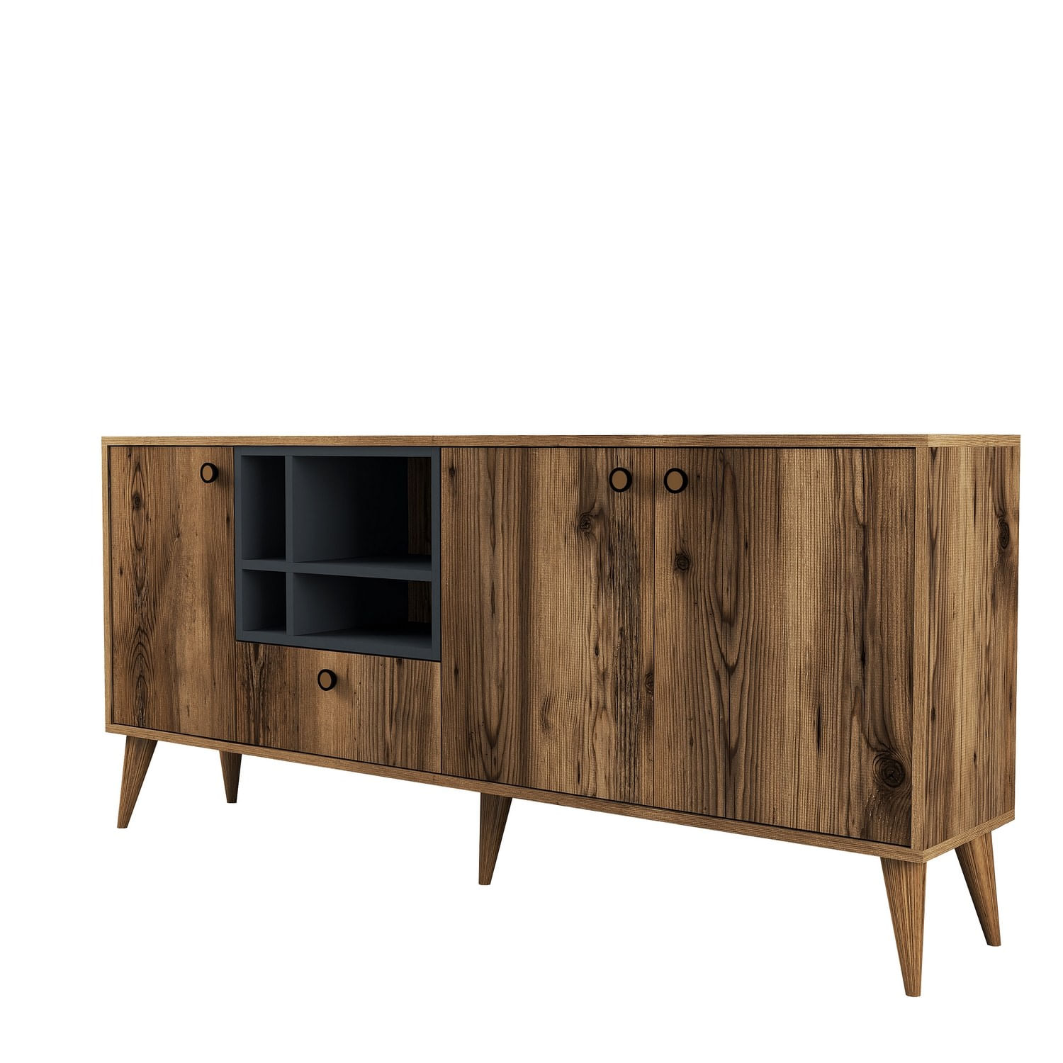 Consola, Hanah Home, pal melaminat, nuc, 180x35x81 cm — imaginea 5