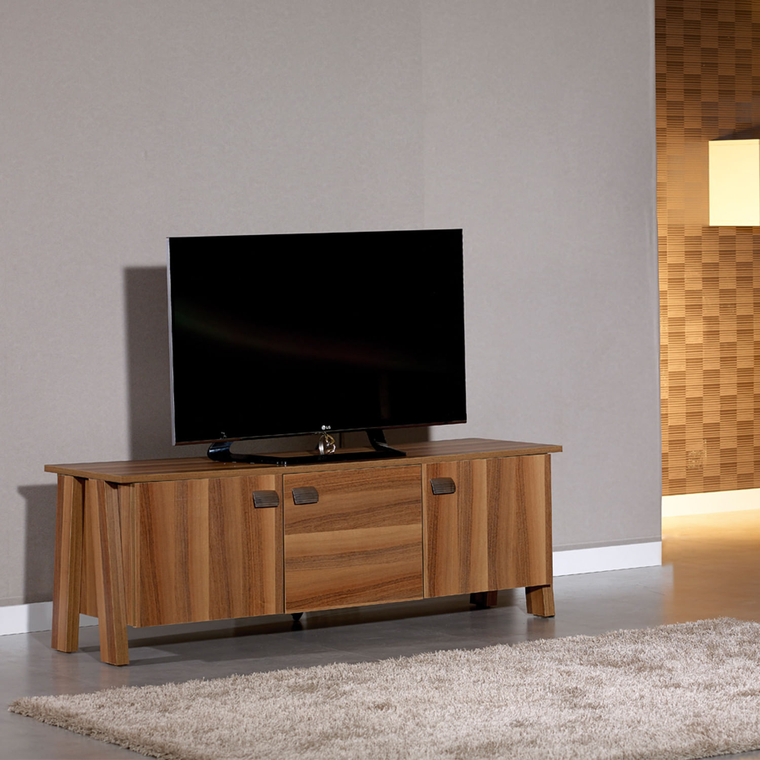 Comoda tv, Hanah Home, pal melaminat, maro, 144x45x50 cm — imaginea 2