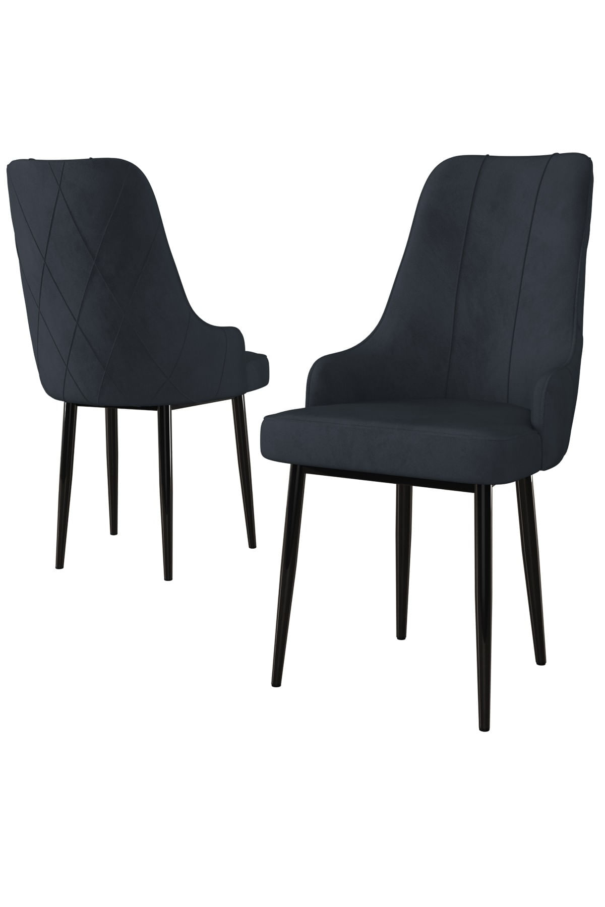 Set scaune, Hanah Home, metal, antracit si negru, 46x42x95 cm, babyface, 240CHR1667