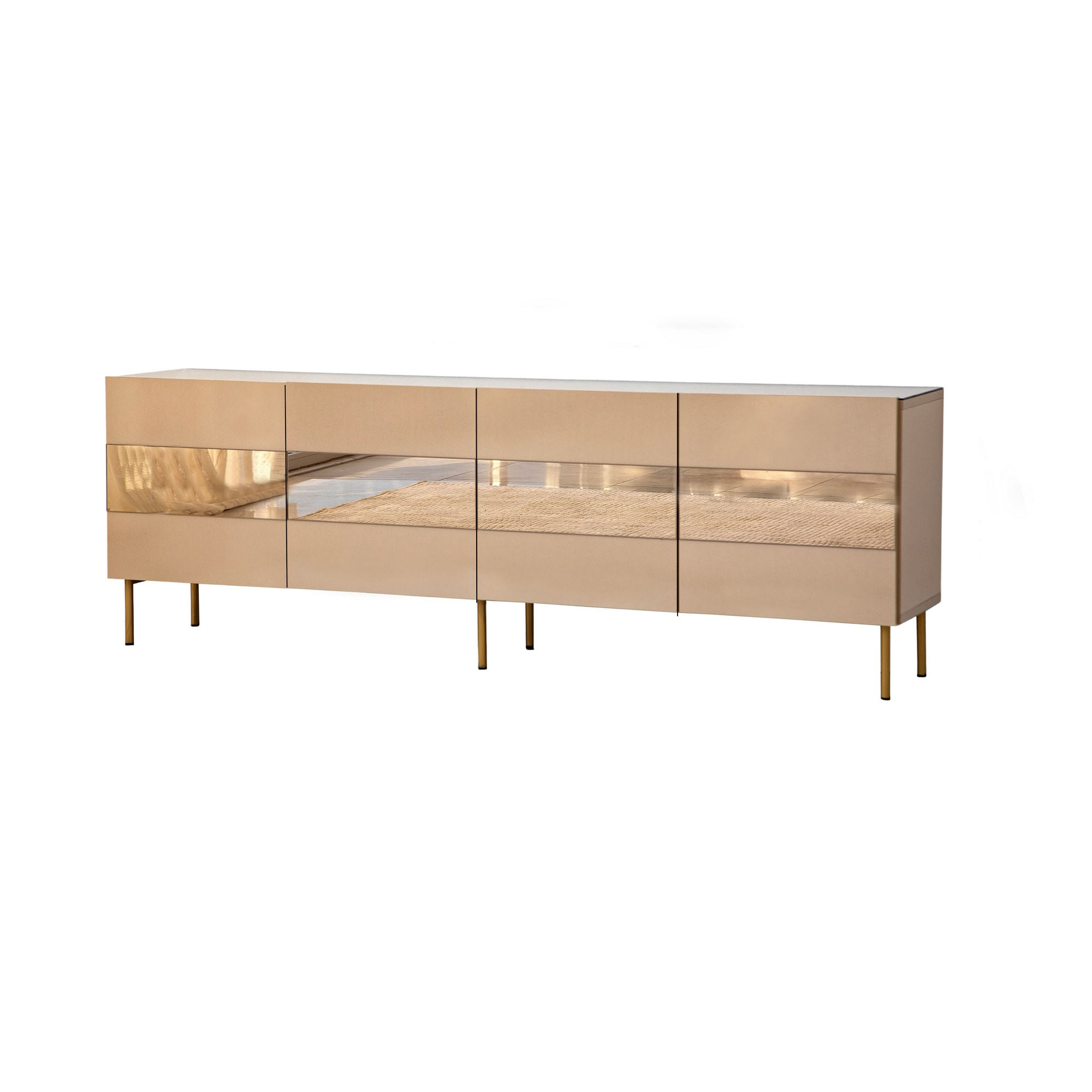 Comoda tv, Hanah Home, mdf, bronz si auriu, 180x35x59 cm — imaginea 2
