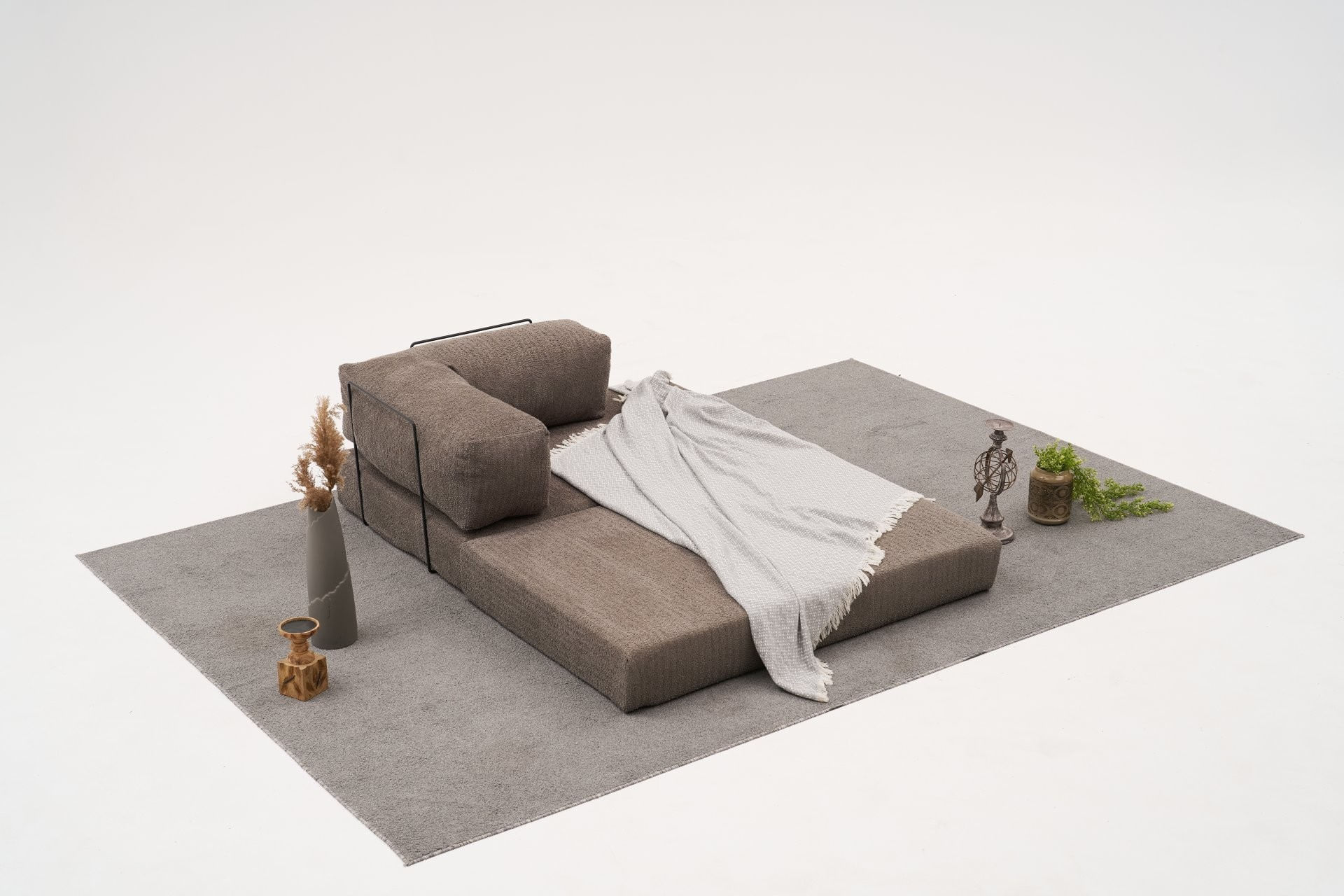Canapea 2 locuri, Atelier Del Sofa, 100% chenille, gri, 140x75x95 cm — imaginea 4