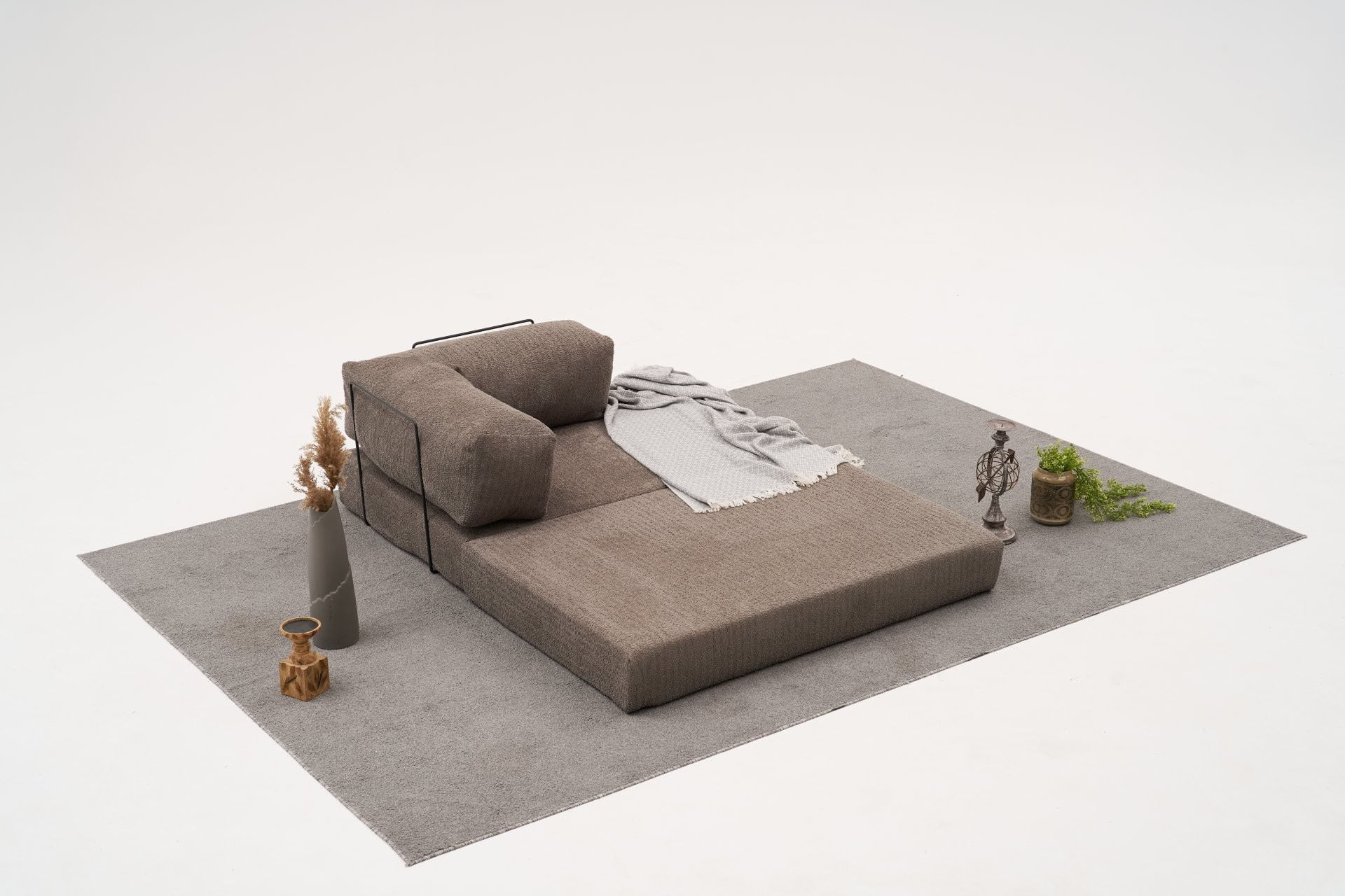 Canapea 2 locuri, Atelier Del Sofa, 100% chenille, gri, 140x75x95 cm — imaginea 5