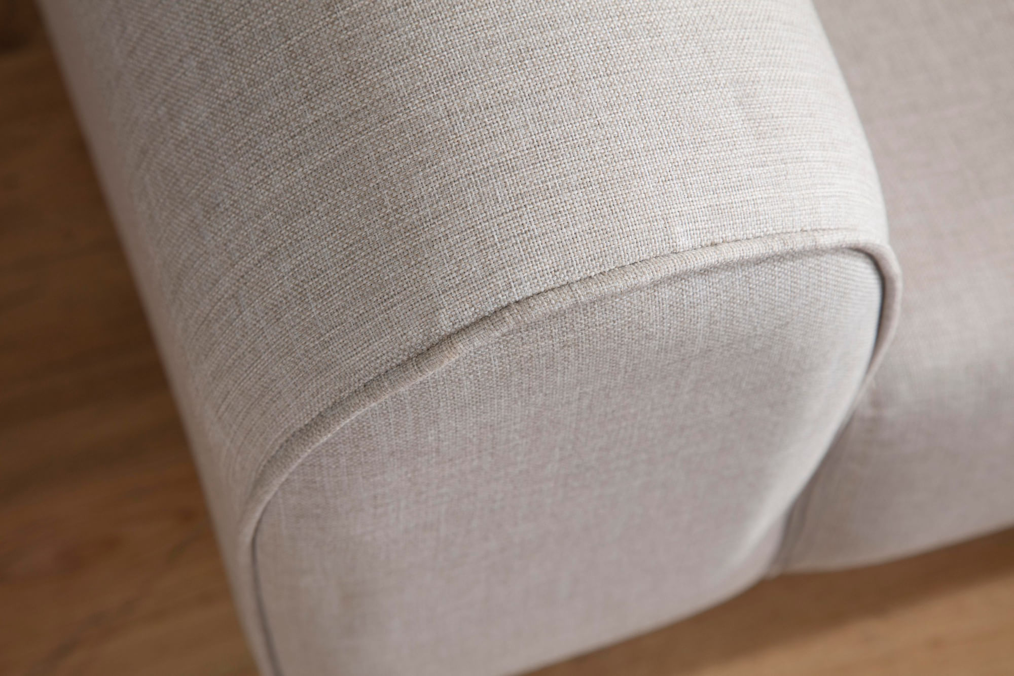 Canapea extensibila, Atelier Del Sofa, lemn fag si panouri aglomerate, crem, 220x84x77 cm — imaginea 2