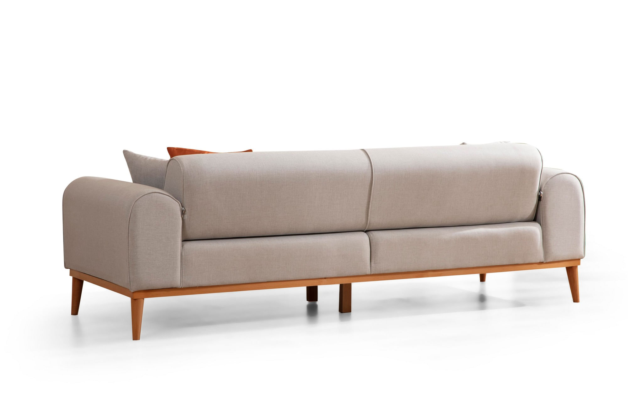 Canapea extensibila, Atelier Del Sofa, lemn fag si panouri aglomerate, crem, 220x84x77 cm — imaginea 8