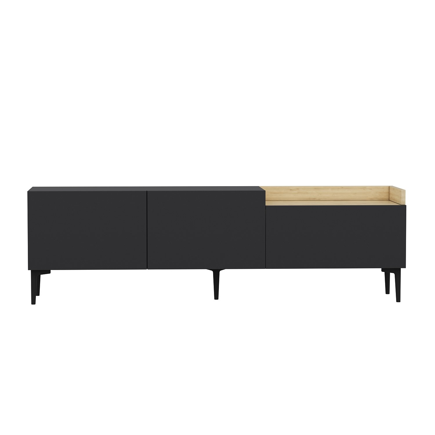 Suport tv, Hanah Home, pal melaminat, antracit, 160x37x48 cm — imaginea 10