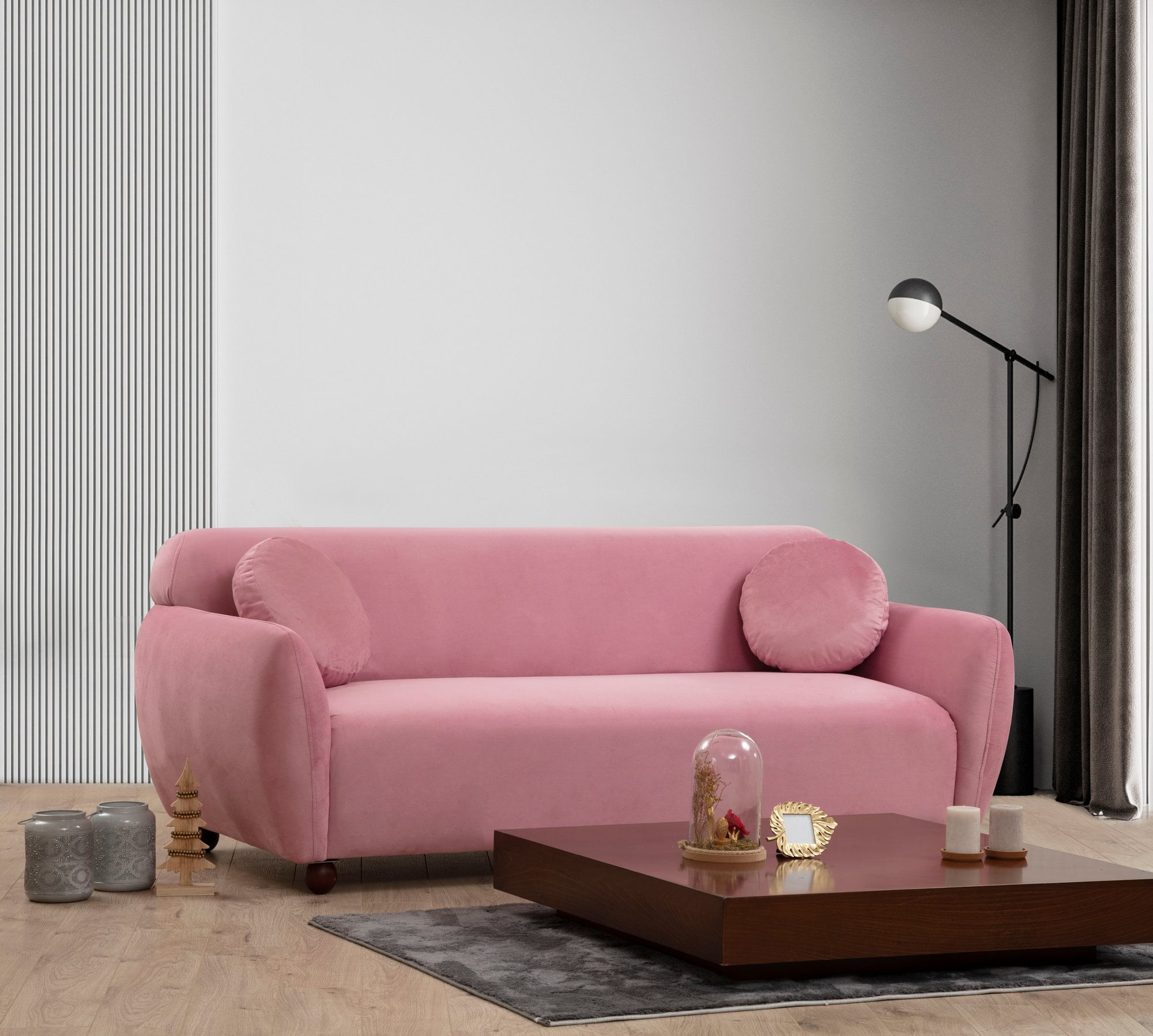 Canapea 3 locuri, Atelier Del Sofa, poliester, dusty rose, 223x83x86 cm — imaginea 7