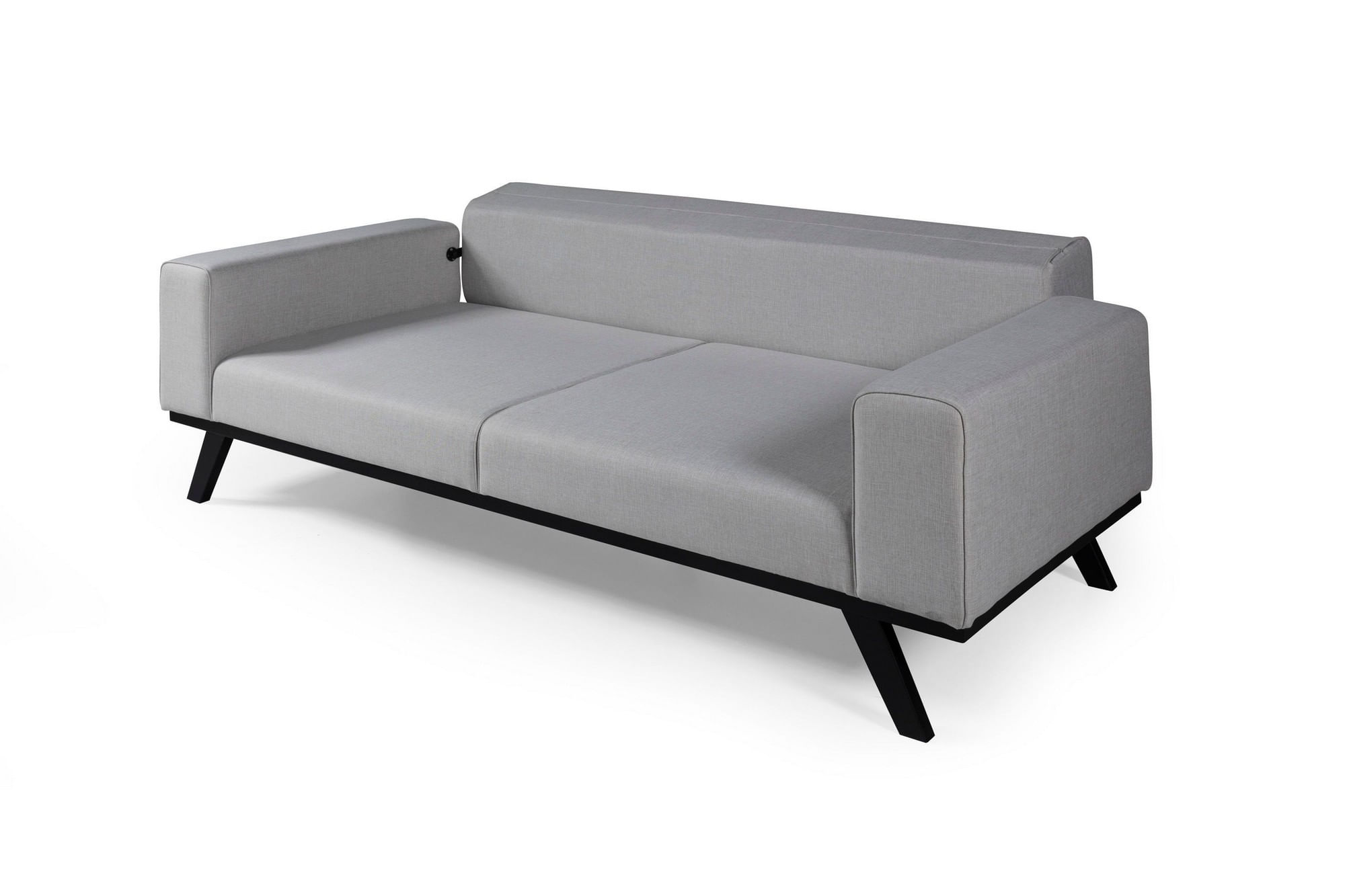 Canapea extensibila 3 locuri, Atelier Del Sofa, lemn fag si placi aglomerate, gri deschis, 222x92x77 cm — imaginea 4