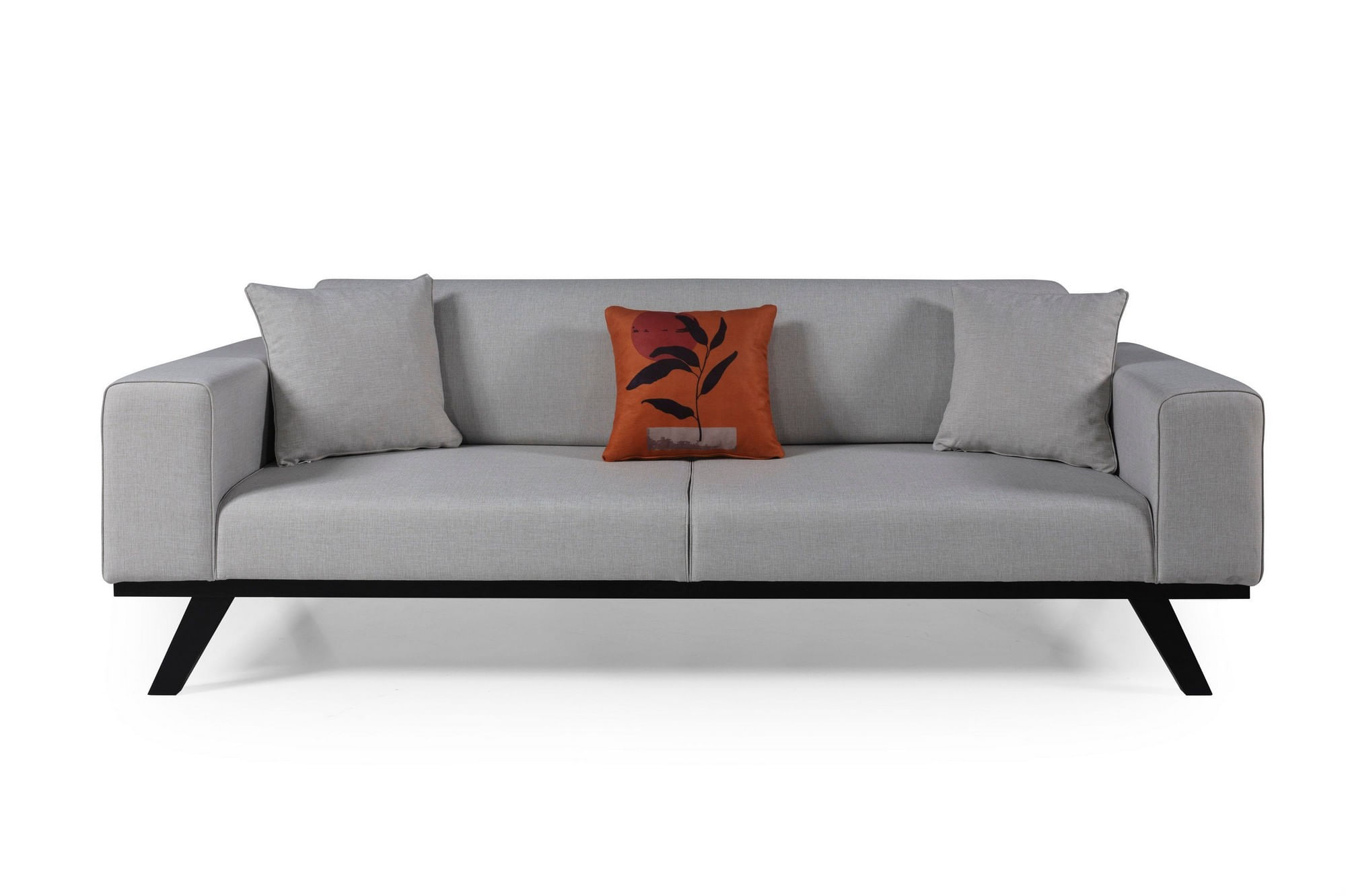 Canapea extensibila 3 locuri, Atelier Del Sofa, lemn fag si placi aglomerate, gri deschis, 222x92x77 cm — imaginea 6